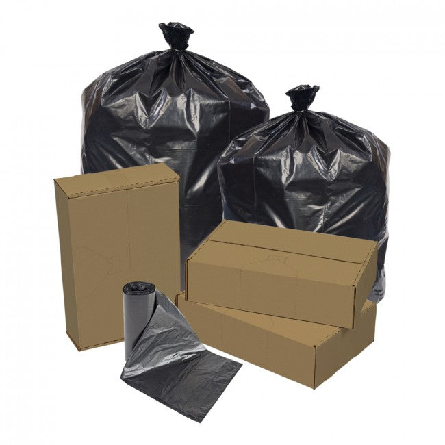 38x58 Inch 2.0 Mil Super Heavy Duty Trash Bags - 60 Gallon Black Can Liners, Coreless Roll (50 Count/Case) - Perfect for Commercial Kitchens, Offices & Outdoor Events