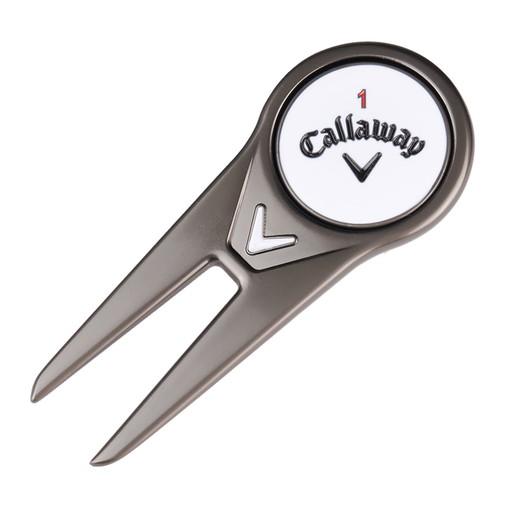 Callaway Odyssey Double Prong Golf Divot Tool - Premium Ball Mark Repair Tool for Greens - Perfect for Golf Course & Practice Sessions