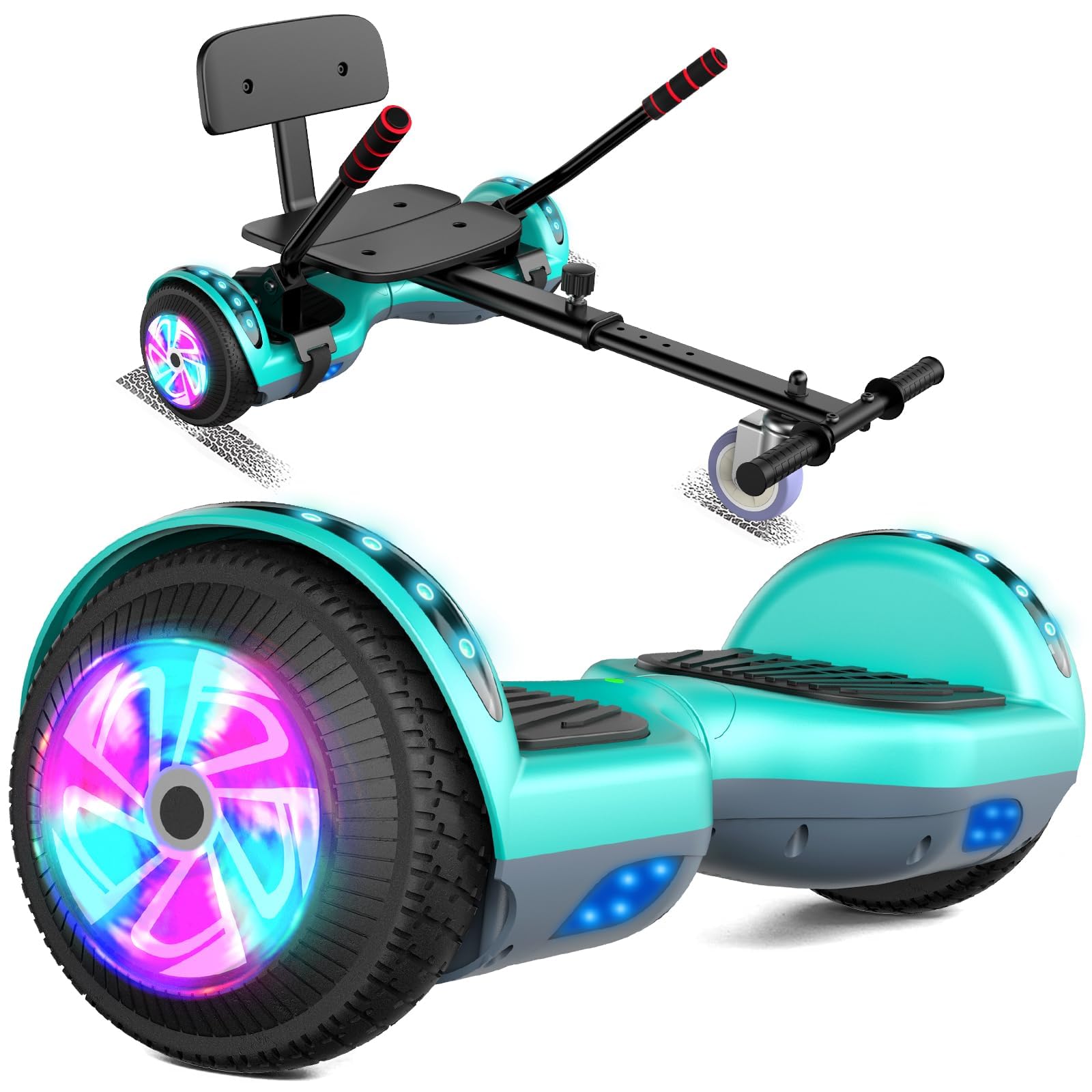 6.5 Inch Self Balancing Hoverboard with Bluetooth & LED Lights - Electric Scooter for Kids & Teens - Perfect for Commuting, Campus Travel & Outdoor Fun