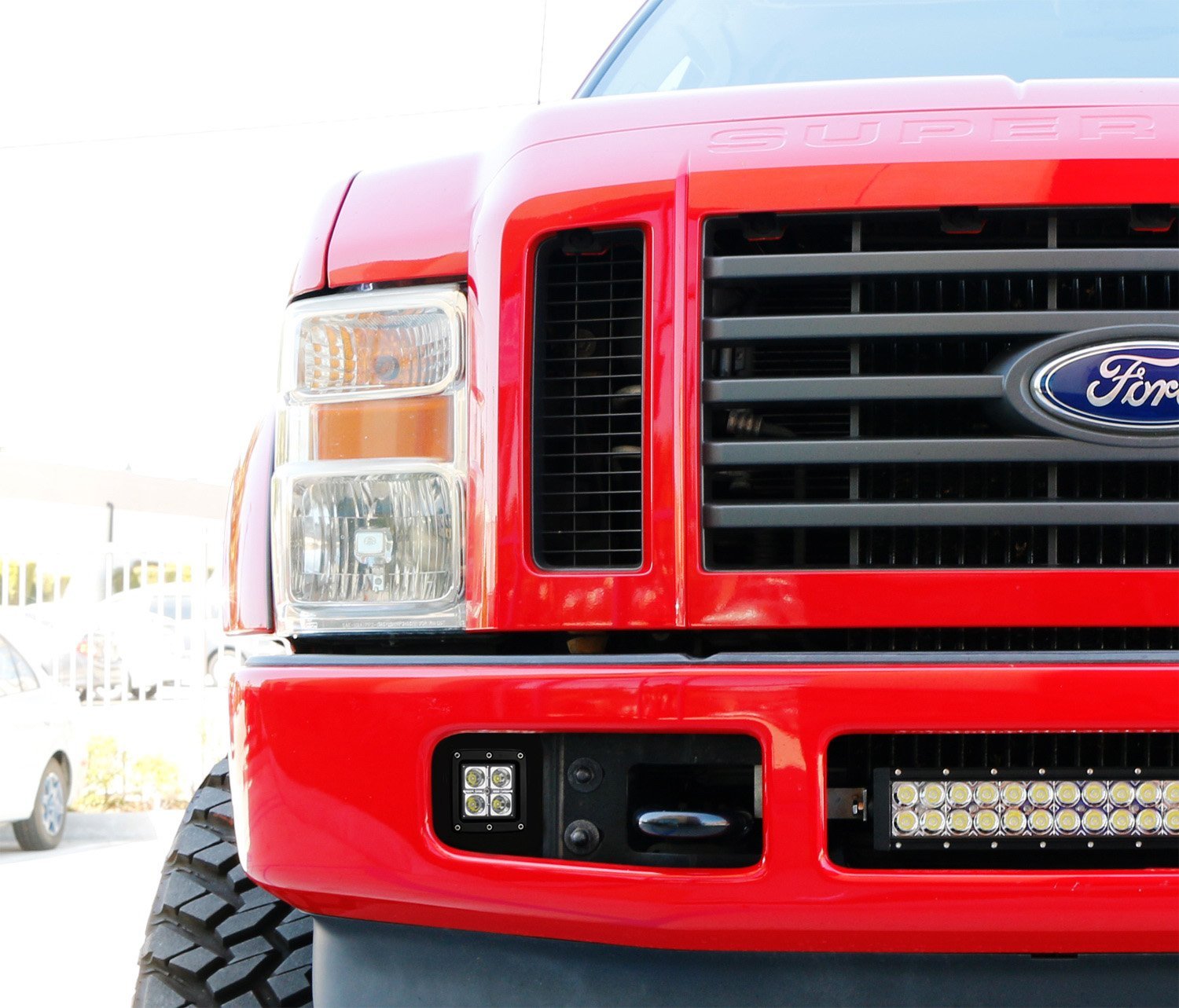 40W LED Pods with Fog Light Bracket & Wiring Kit - Compatible with 2008-2010 Ford F250 F350 F450 Super Duty - Off-Road Lighting for Trucks, ATVs & UTVs