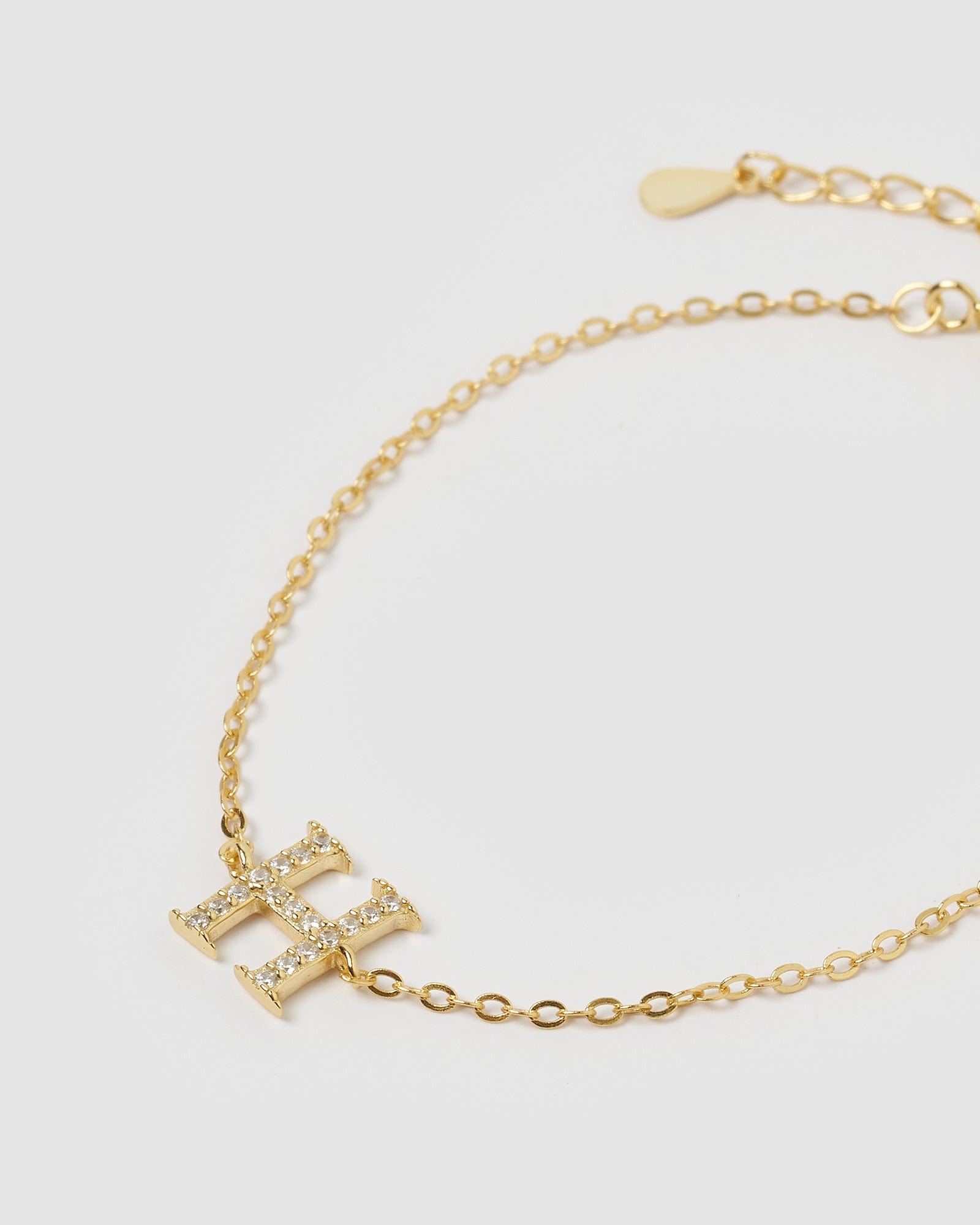 Izoa Crystal Letter H Bracelet Gold - Elegant Initial Jewelry for Women, Perfect for Gifts, Parties & Everyday Wear