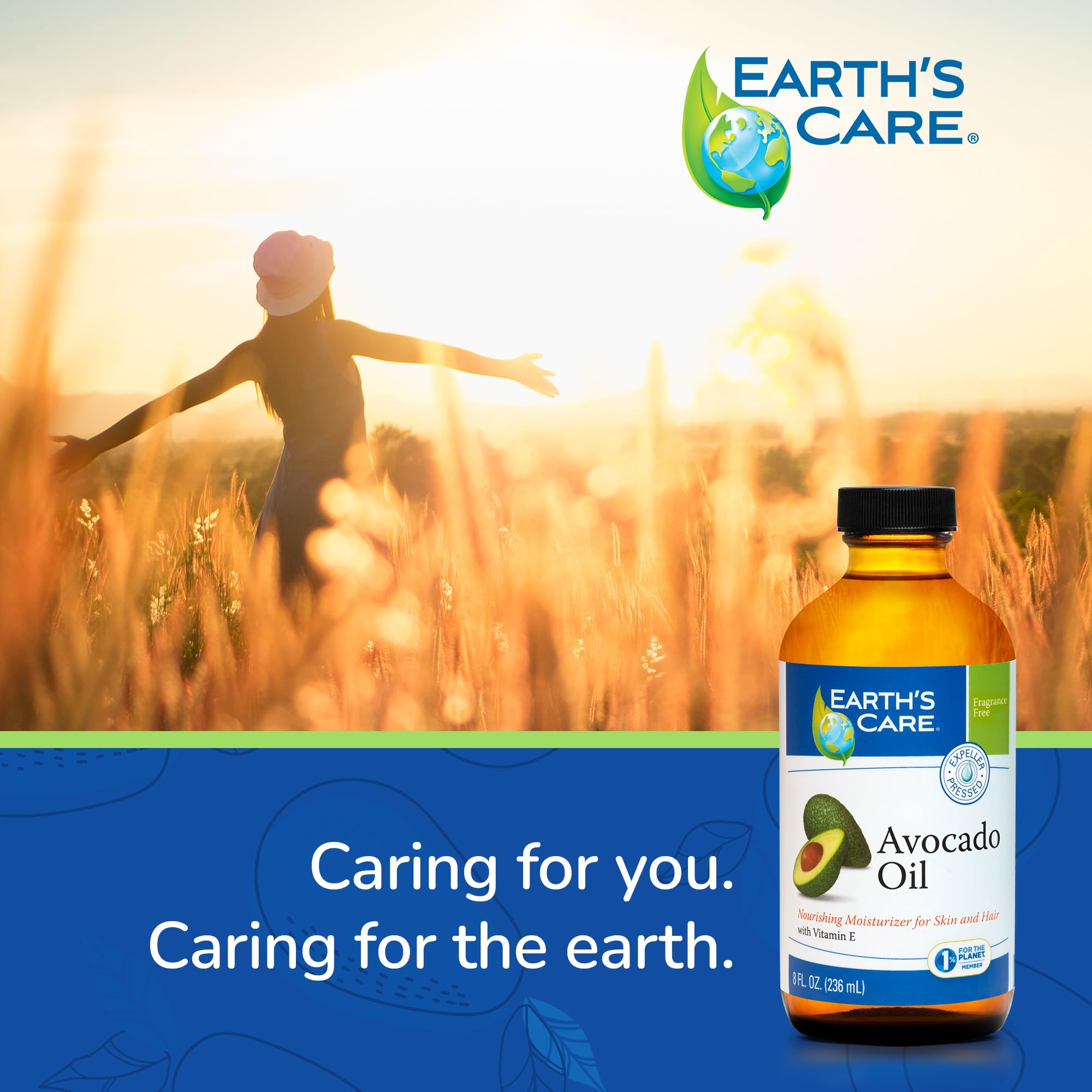Earth's Care Pure Avocado Oil for Hair & Skin - Vitamin E Enriched - 8 Fl Oz (Pack of 3) - Natural Moisturizer for Dry Hair, Scalp Care & Skin Hydration - Perfect for DIY Beauty & Massage Therapy