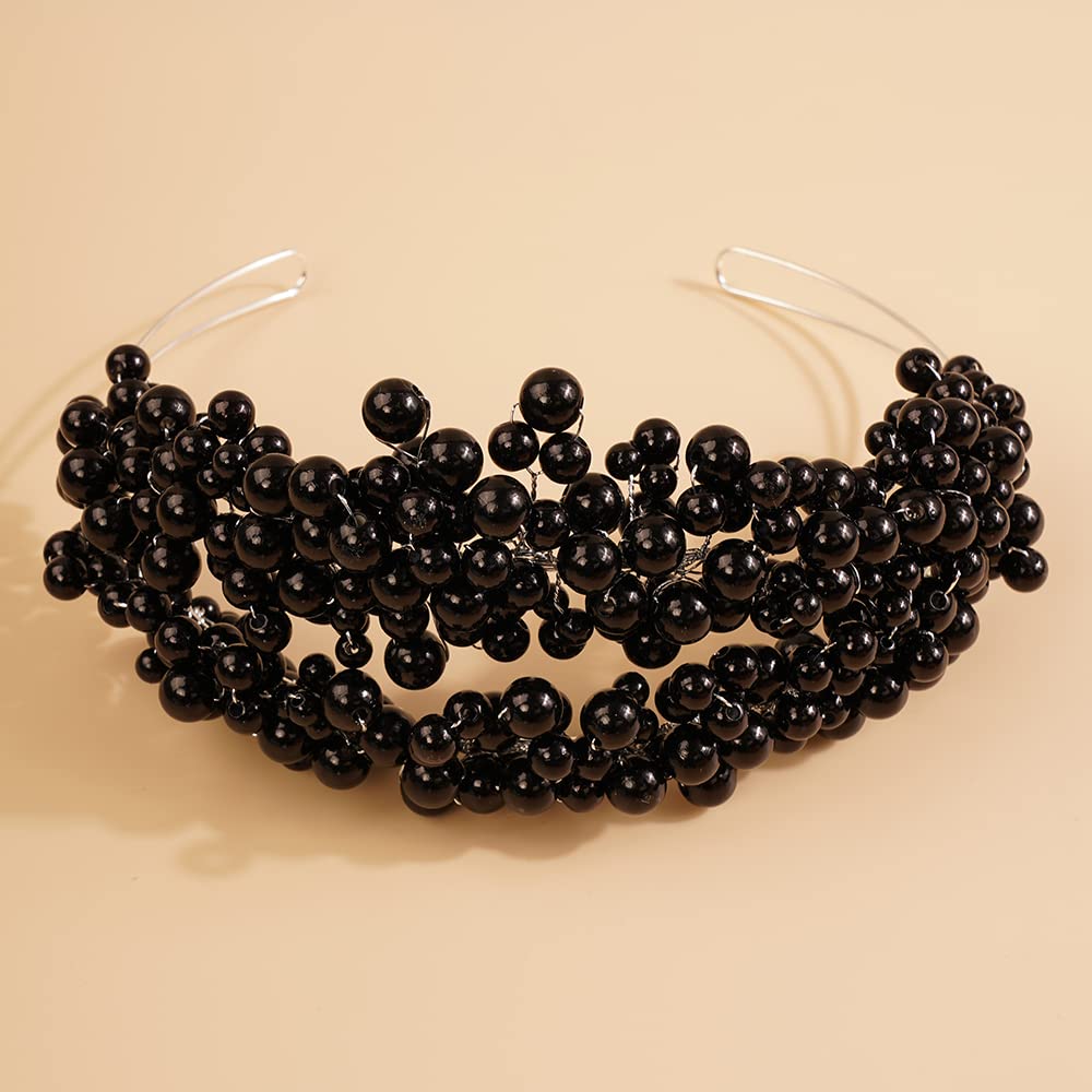 JWICOS Elegant Pearl Headbands for Brides & Bridesmaids | Bridal Pearl Tiara Crowns for Women & Girls | Princess Wedding Hair Accessories | Perfect for Weddings, Proms, Pageants & Formal Balls