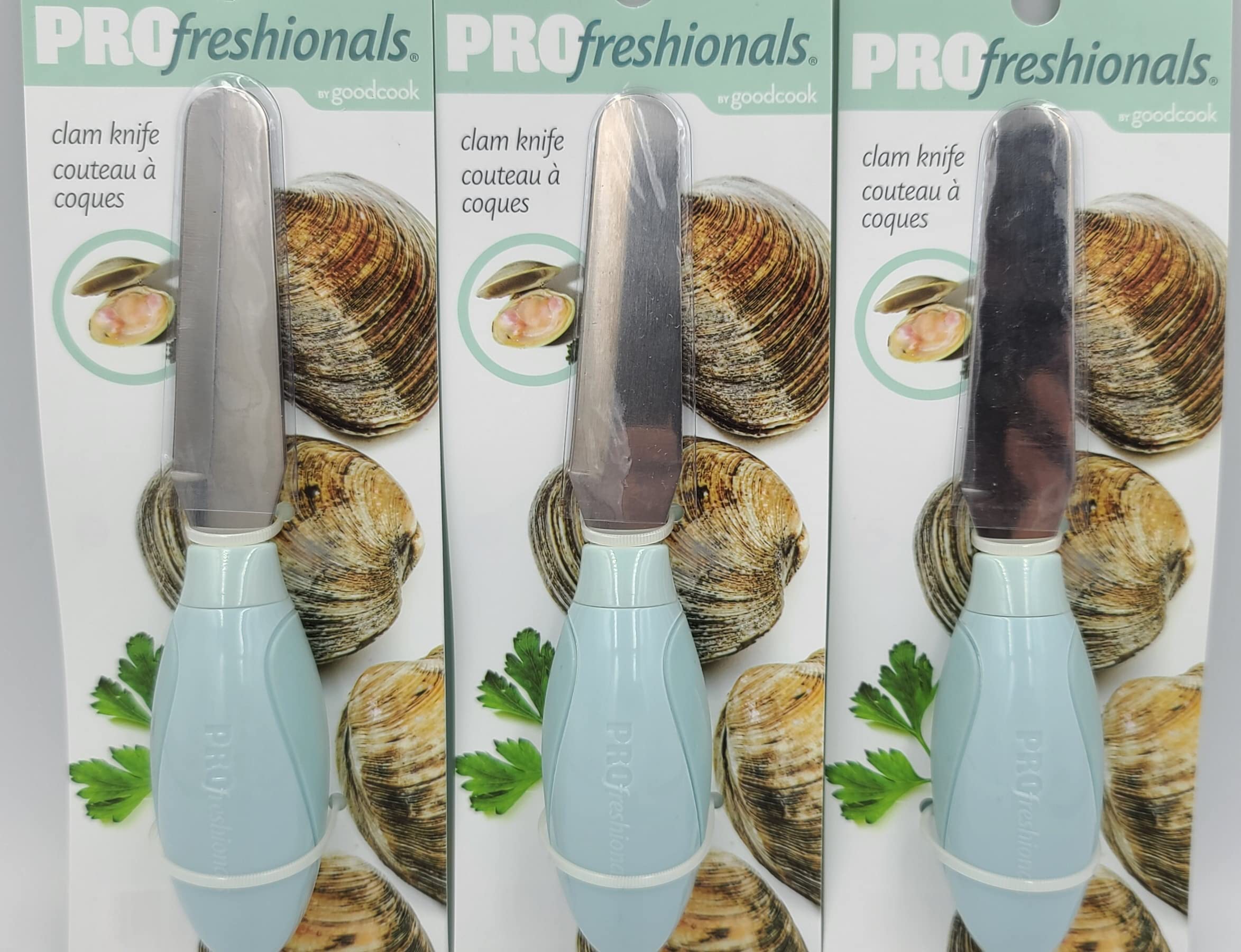 Professional Grade 3-Pack Restaurant Clam Knives - Heavy Duty Shellfish Shucking Tools for Seafood Restaurants, Home Chefs & Beachside Clamming