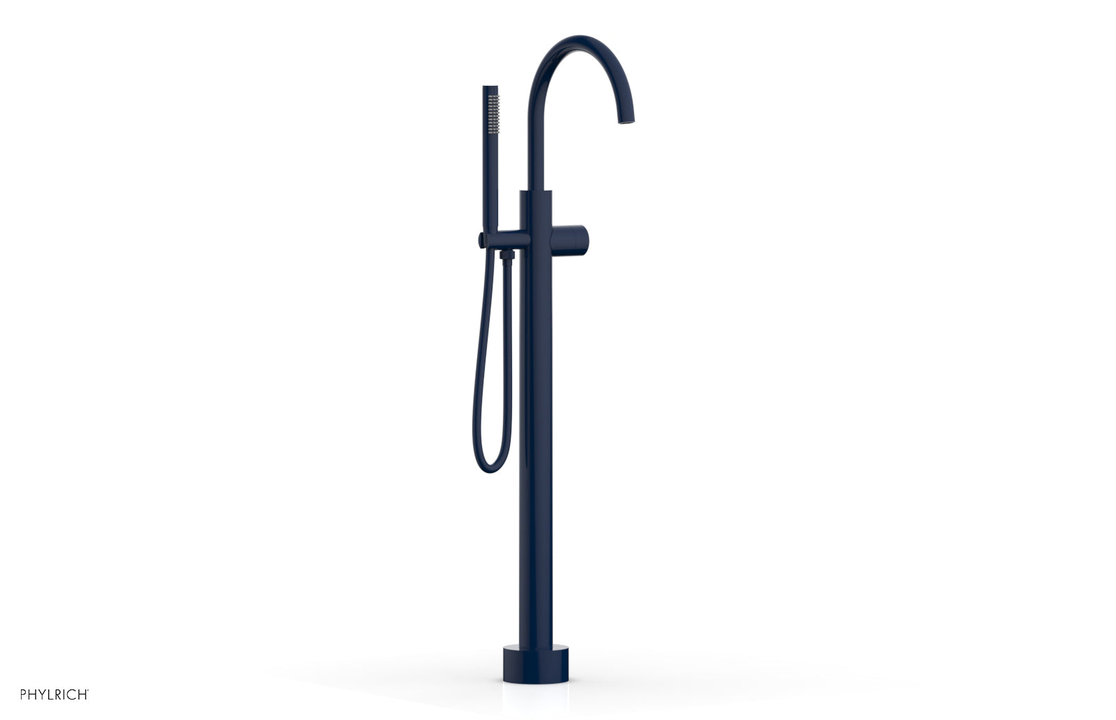BASIC II Tall Floor Mount Tub Filler with Smooth Handle & Hand Shower - Model 230 46 01 - Perfect for Modern Bathroom Renovations and Spa-Like Showers