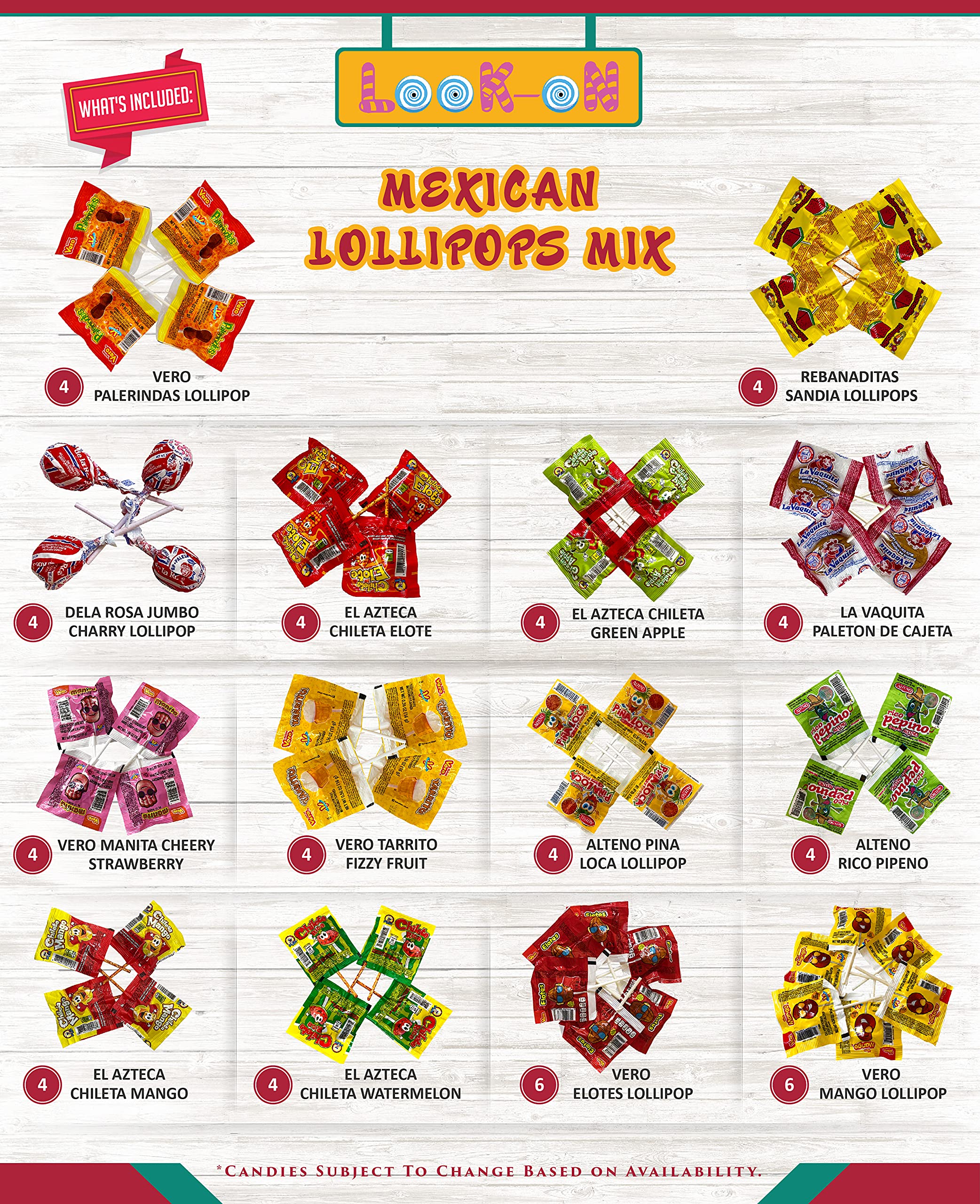 Best Mexican Candy Lollipops Variety Pack - 60 Count Sweet, Sour, Salty & Spicy Dulce Mexicanos Surtidos - Authentic Mexican Snacks for Parties, Gifts & Cinco de Mayo Celebrations