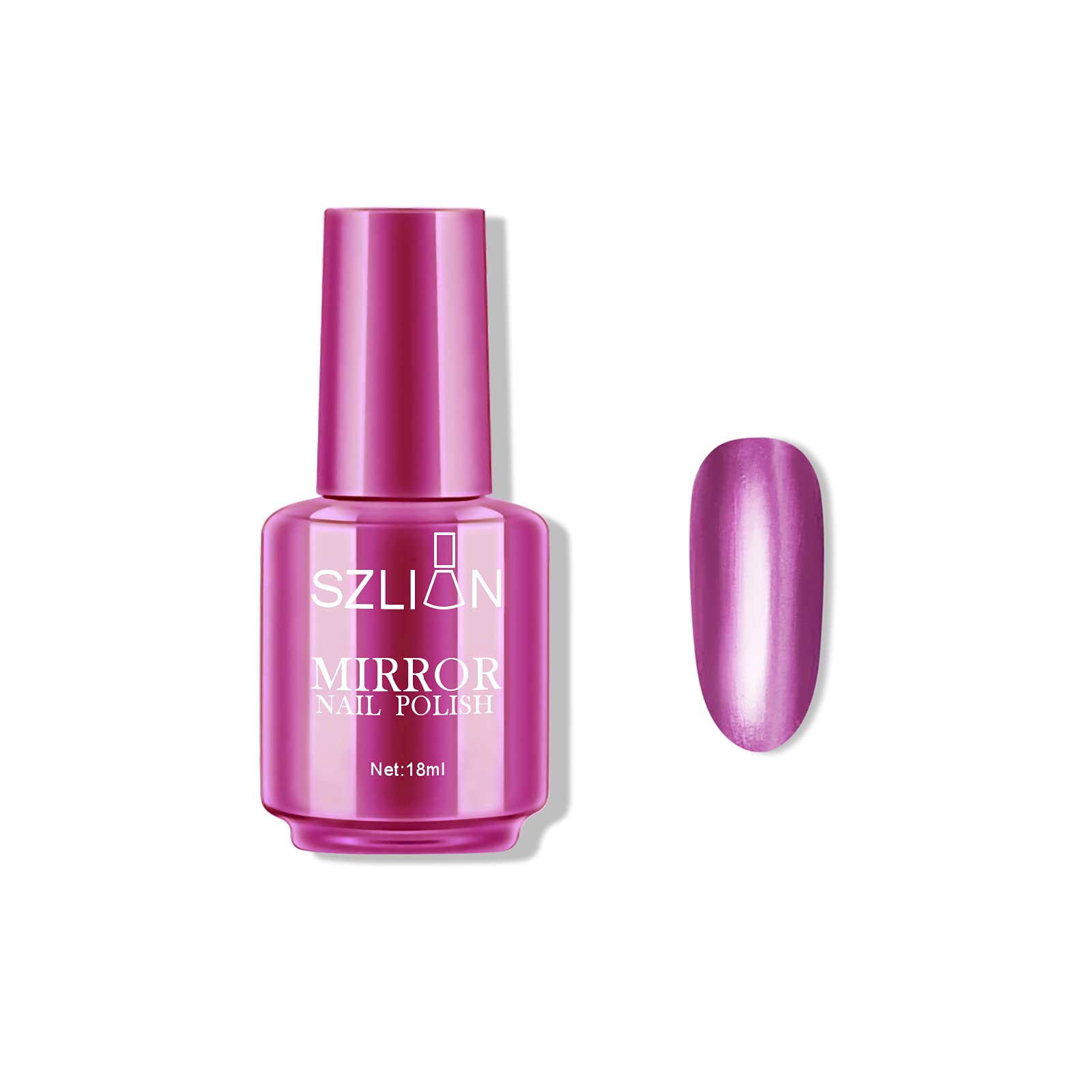 KYDA 18ml Metallic Mirror Nail Polish - Long Lasting High Shine, Reflective Chrome Finish for Manicure & Nail Art - #06 Silver Shade - Perfect for Parties, Weddings & Special Occasions
