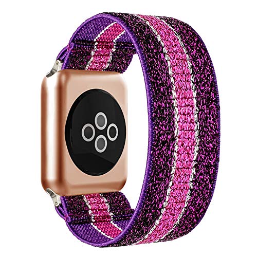 BMBEAR Stretchy Solo Loop Bands for Apple Watch 40mm 38mm 44mm 42mm 41mm 45mm 49mm & Ultra - Braided Elastic Nylon Watch Straps Compatible with iWatch Series 8/7/6/5/4/3/2/1/SE - Perfect for Workouts, Running & Everyday Wear