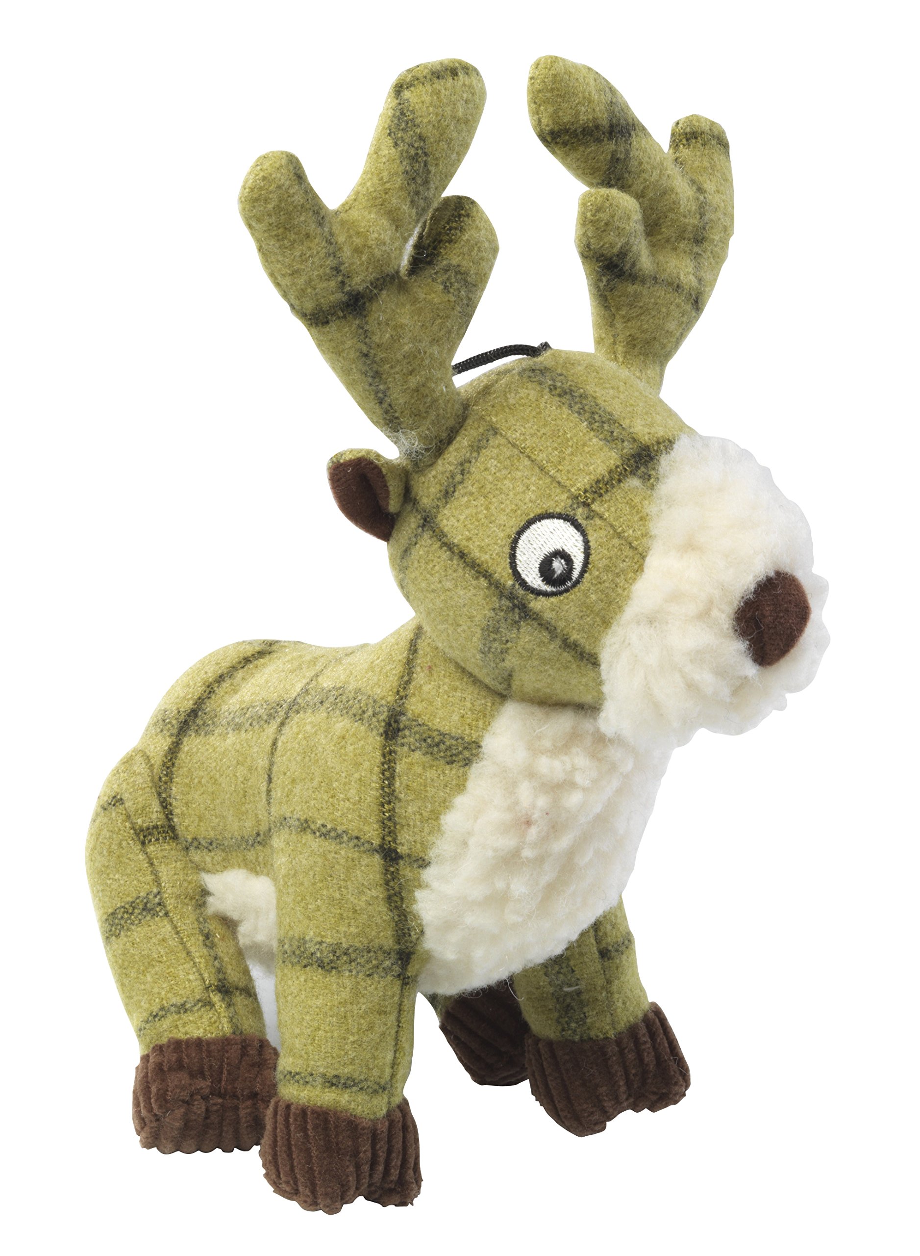 Durable Green Tweed Plush Stag Dog Toy - Soft Chew Toy for Small & Large Dogs - Perfect for Indoor Play, Training & Teething Puppies