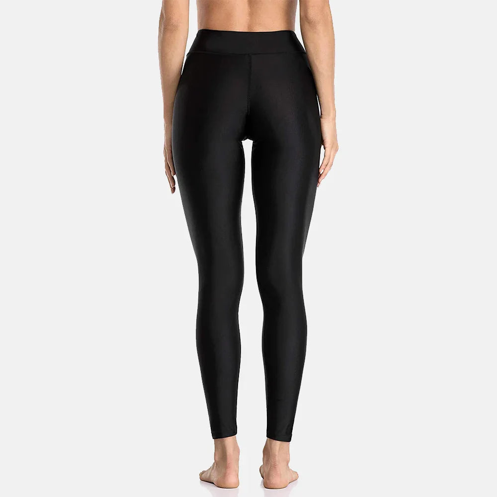 Anfilia Women's High Waisted Swim Pants - Quick Dry Swim Leggings & Swim Tights for Beach, Pool & Water Aerobics