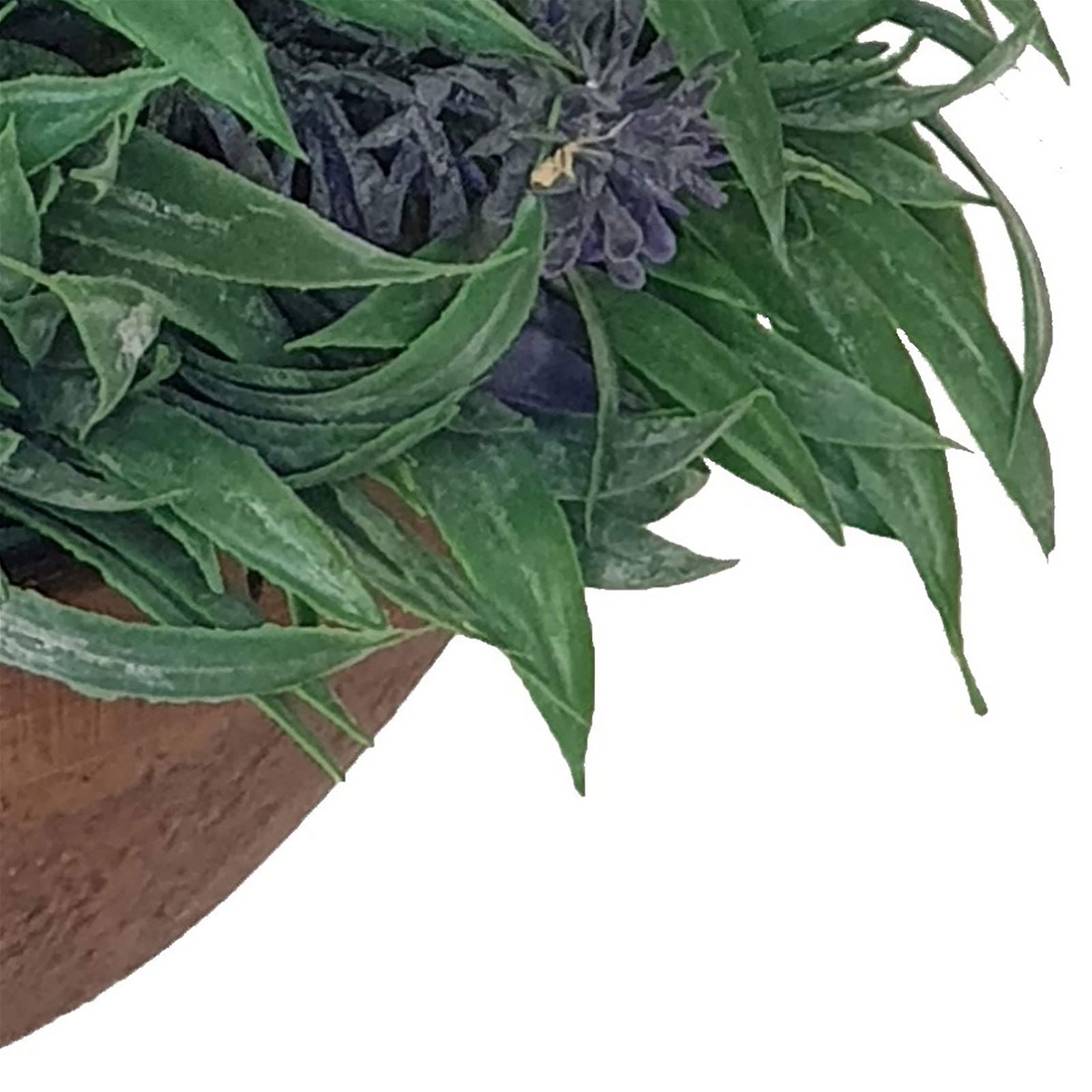 20cm Artificial Green Plant with Purple Flowers by Criterion - Perfect for Home Decor, Office Desk, and Indoor Greenery