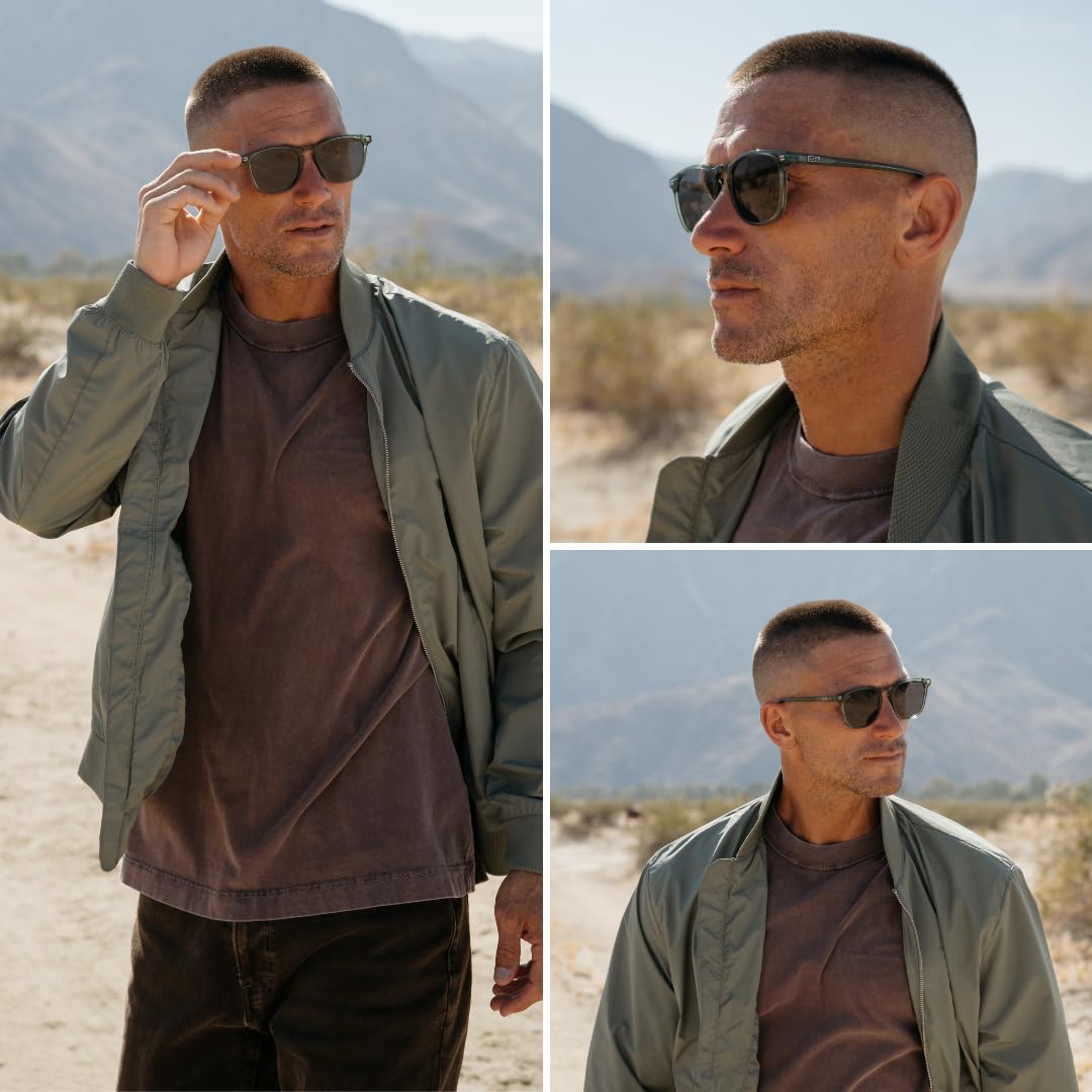 WMP Eyewear - Polarized Square Sunglasses for Men, UV Protection, Lightweight & Stylish - Perfect for Driving, Outdoor Sports & Beach Activities