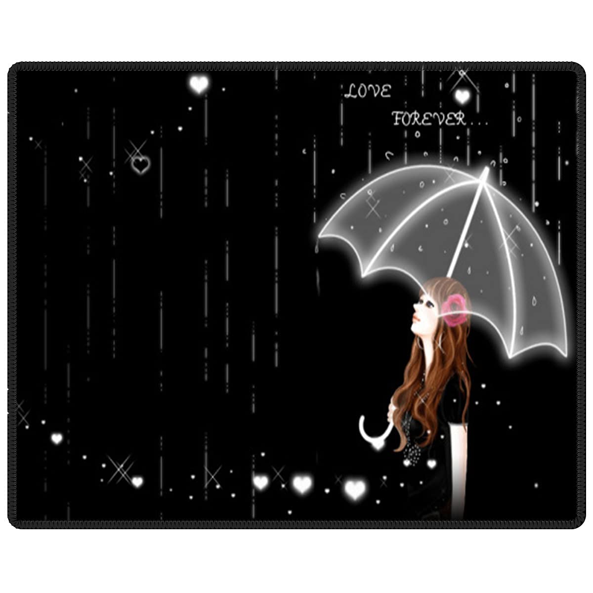 Qisan Non-Slip Rubber Base Gaming Mouse Pad - Foldable Comfort Mouse Mat for PC, Laptop, Keyboard | High Resolution Rectangle Desk Pad for Office & Gaming (Umbrella Girl Design) - Perfect for Esports, Work & Home Computer Setup