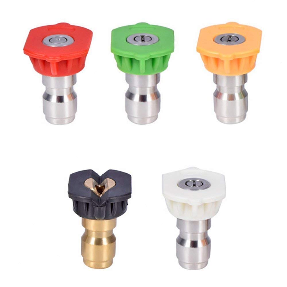 Twinkle Star Pressure Washer Nozzle Tips & Adapter Set - 5 Piece High Pressure Washer Accessories Kit for Home, Car, Deck Cleaning - 1/4 Inch Quick Connect for Most Pressure Washers