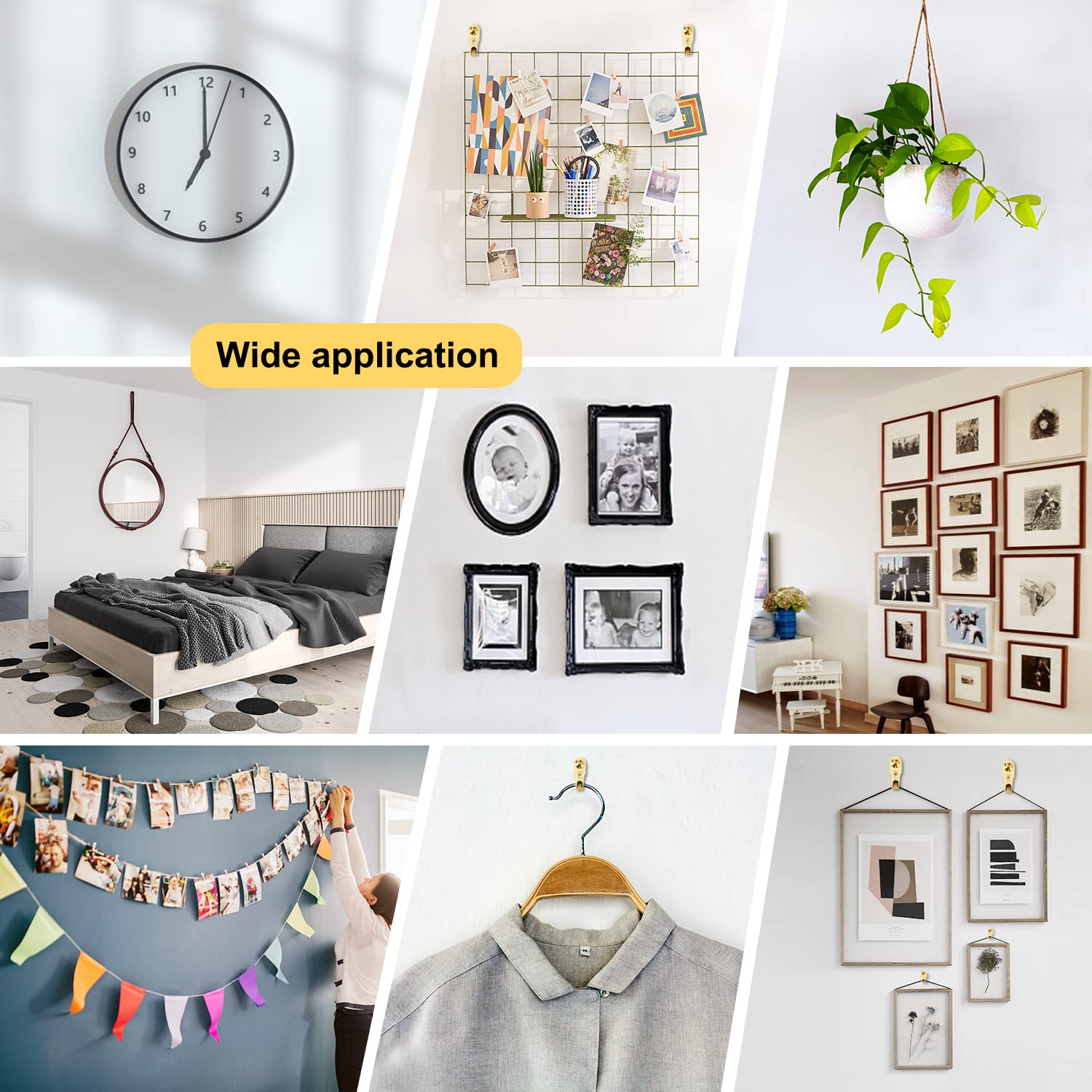 **120-Pack FUZANWJ Picture Hanging Kit - Heavy Duty Wall Hooks with Nails for Drywall & Wood - Supports 10-50 lbs - Perfect for Photos, Frames, Mirrors & Home Decor**