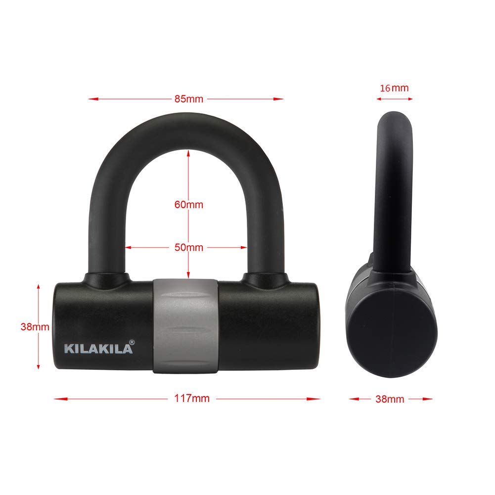 Heavy Duty 10mm Security Chain Lock with 16mm U Lock - Bicycle & Motorcycle Anti-Theft Protection for Outdoor Parking, Commuting & Travel