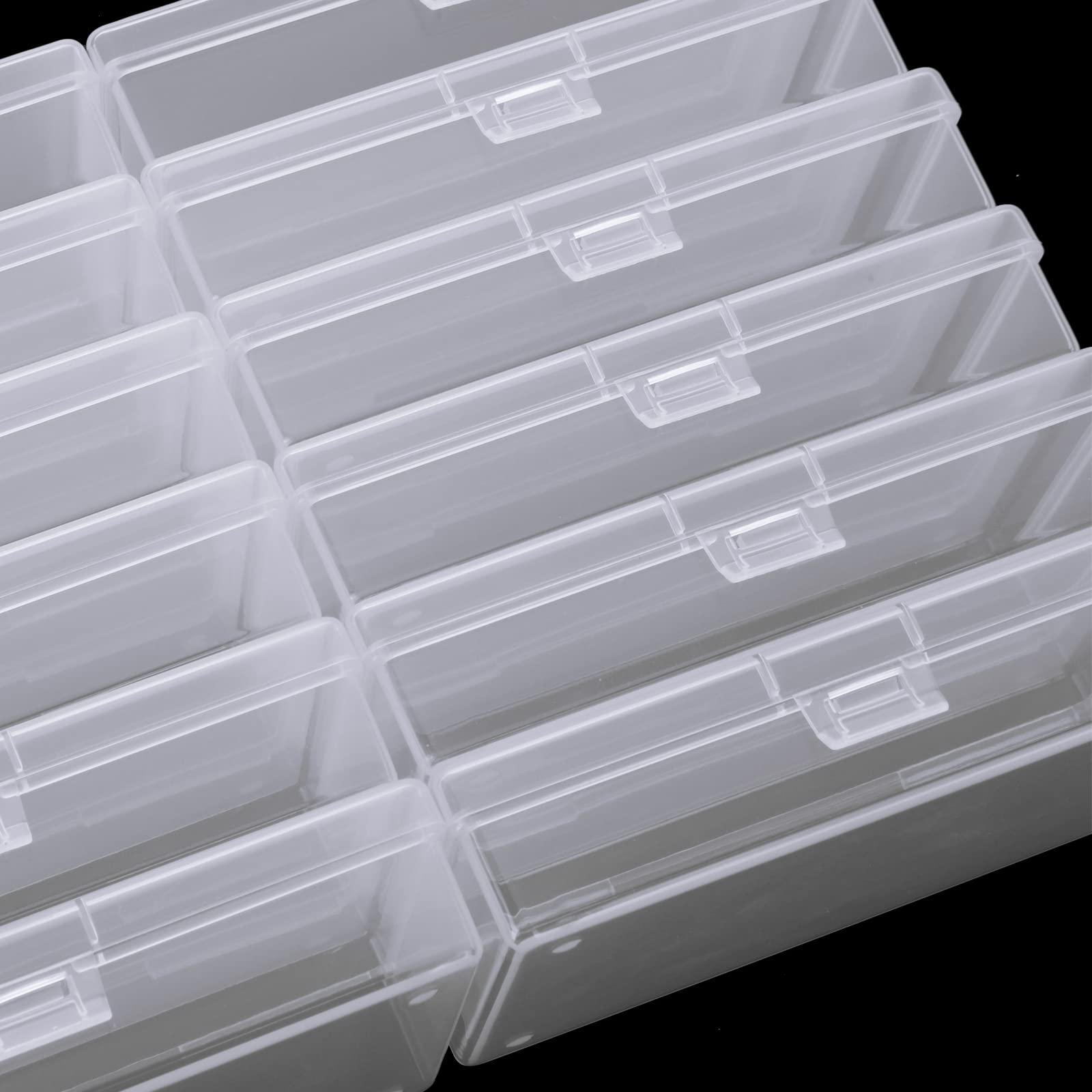 12-Piece Small Plastic Rectangular Storage Containers with Lids - 5x3x1 Inch Clear Organizer Boxes for Beads, Jewelry, Crafts & Small Parts - Perfect for DIY Projects, Office Supplies & Home Organization