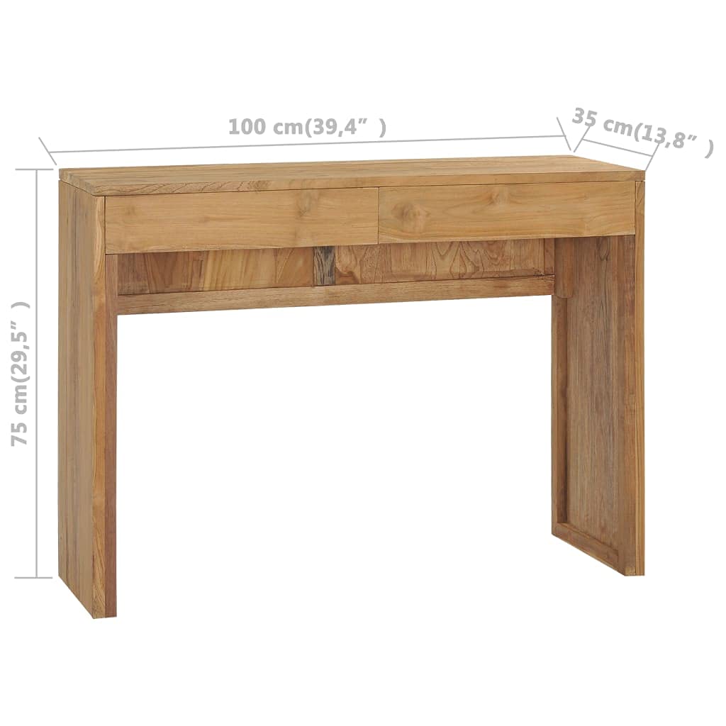 Solid Teak Wood Console Table - 39.4