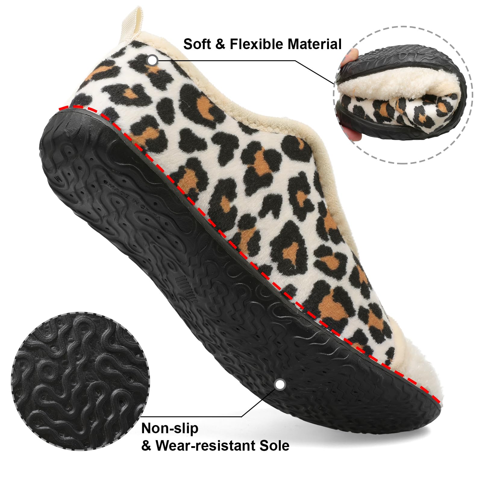 JIAUSQI Women's Fuzzy Slip-On House Slippers - Soft Indoor/Outdoor Comfort Shoes for Women | Perfect for Home, Lounge & Quick Errands