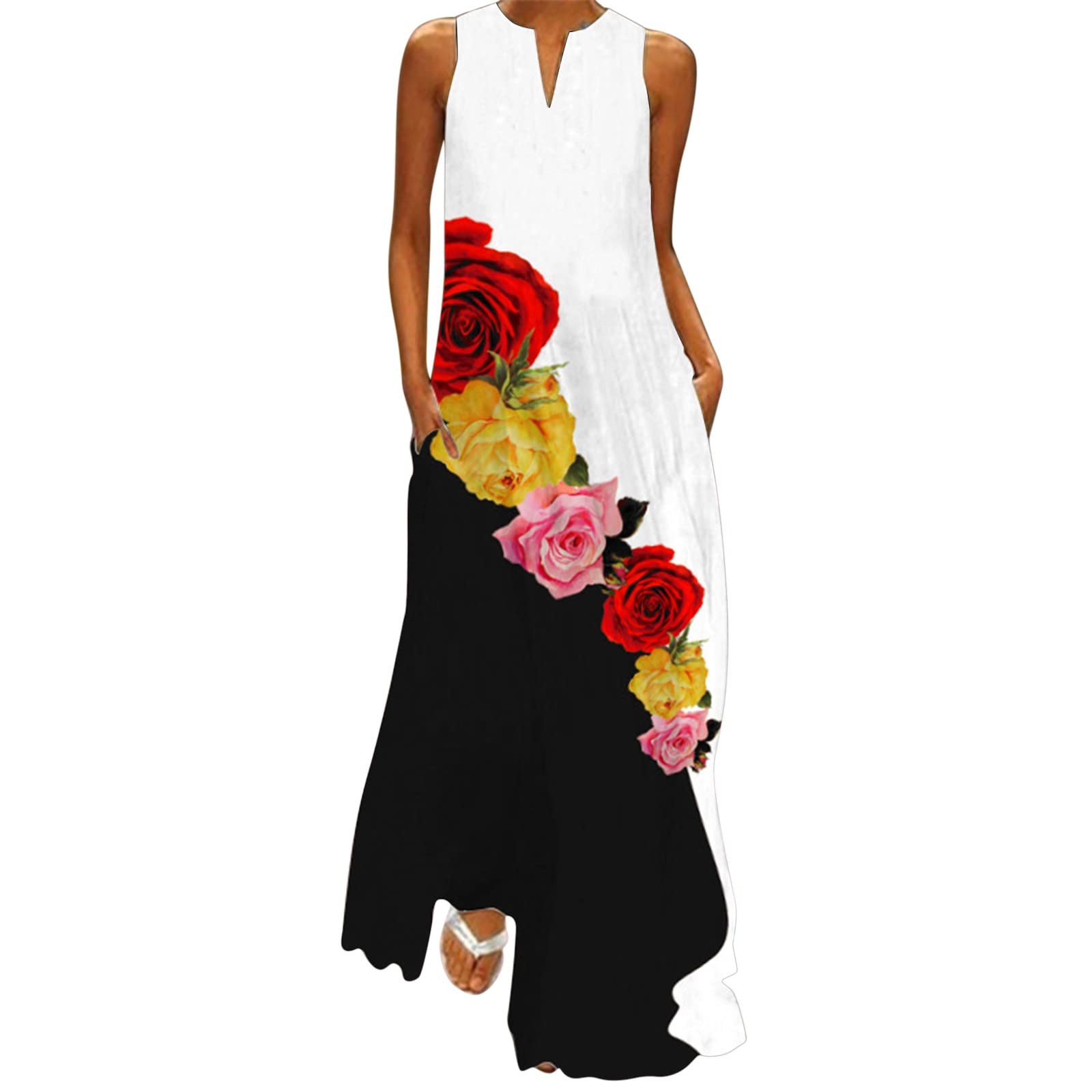 Women's Summer Beach Dresses - Sexy Maxi Long Dress for Date Night, Vacations & Outdoor Parties | Flowy Casual Going Out Dresses for Women