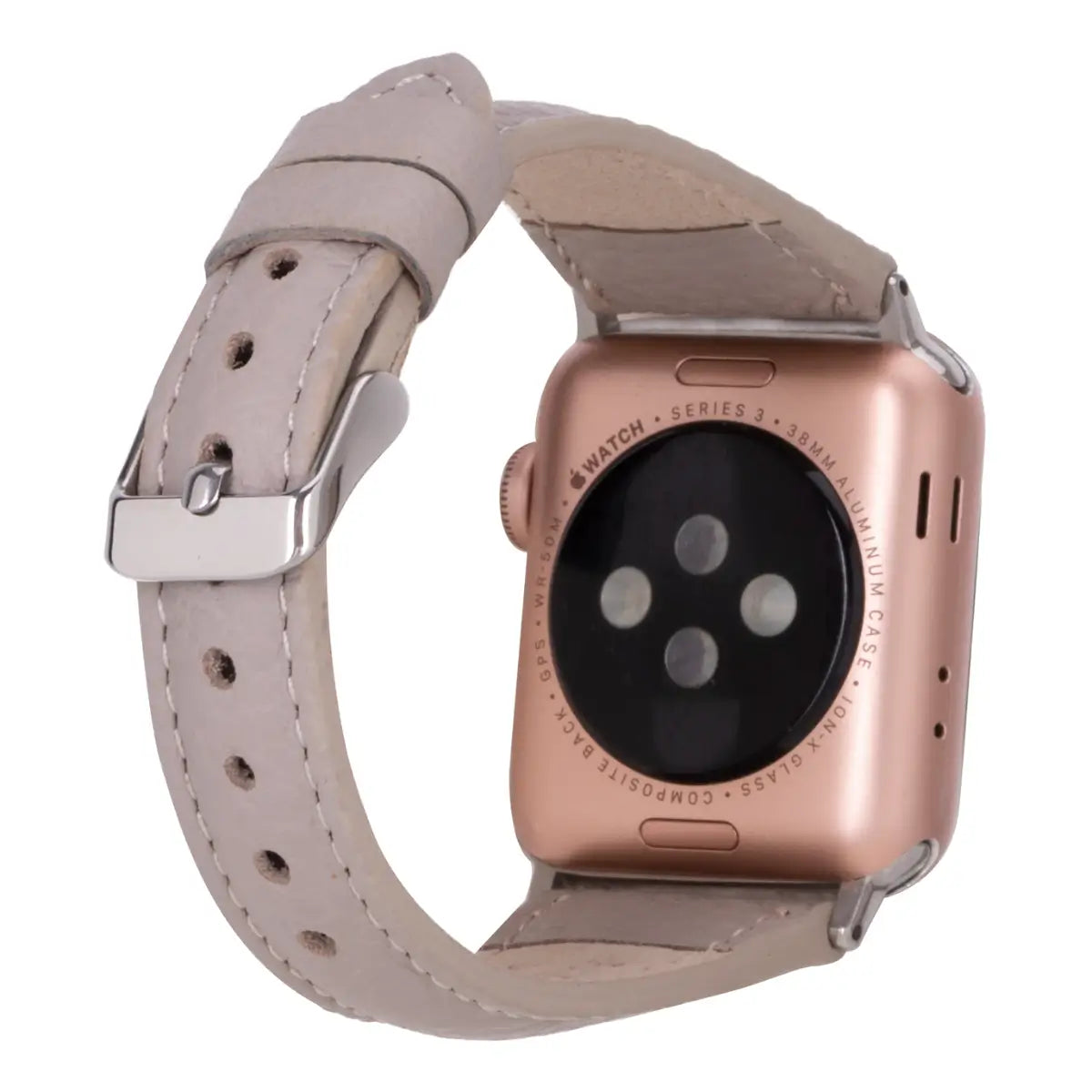 Premium Beige Genuine Leather Slim Apple Watch Band - Stylish & Comfortable for Everyday Wear, Workouts & Fashion Accessories
