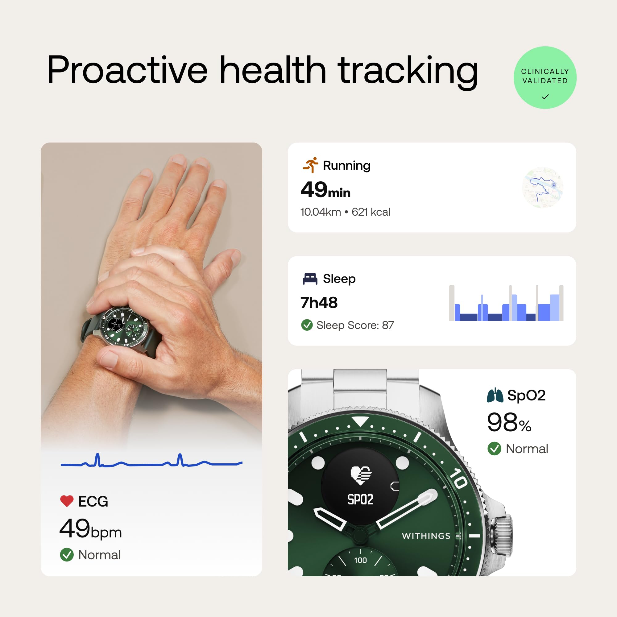 Withings ScanWatch Horizon - ECG & Heart Rate Smartwatch for Fitness Tracking - 30-Day Battery - Android & iOS - Perfect for Workouts & Daily Health Monitoring