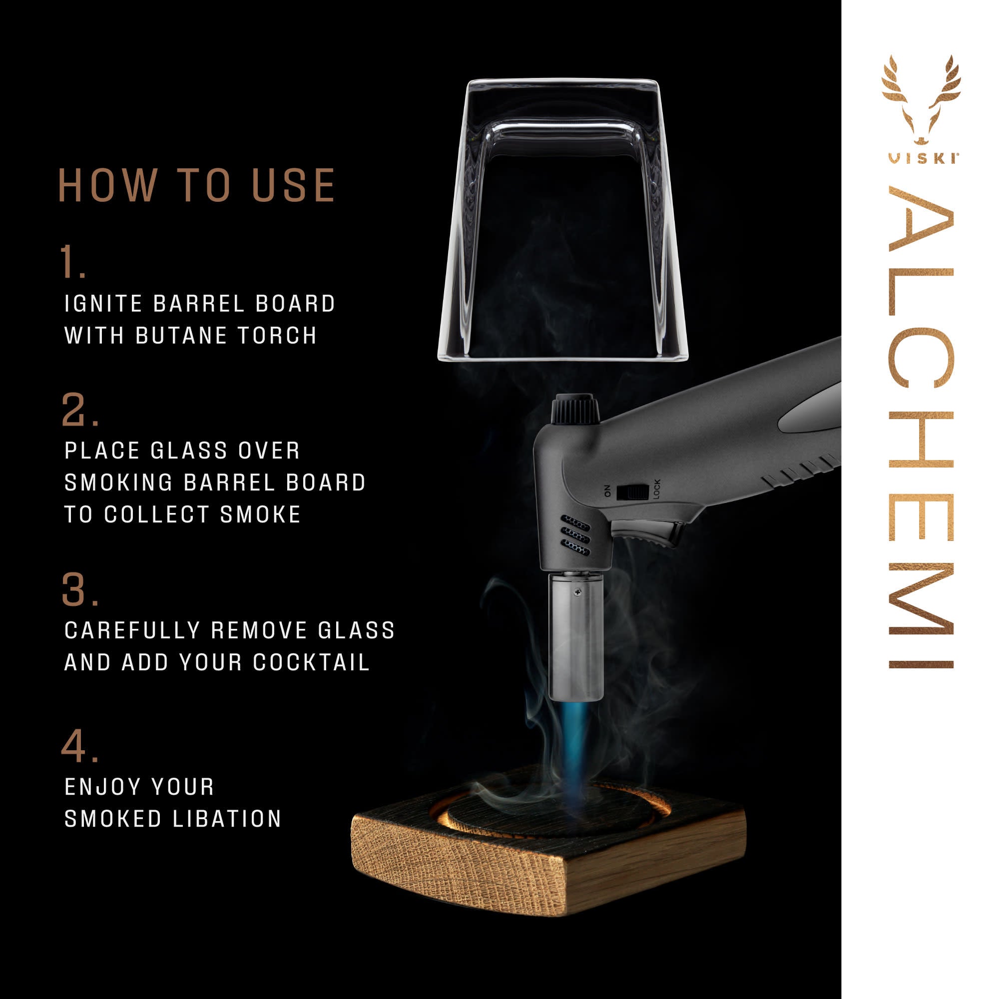 Premium Alchemi Barrel Board Smoking Kit - Wooden Smoking Accessories Set for BBQ, Grilling & Meat Curing - Perfect for Backyard Cookouts, Camping & Outdoor Entertaining