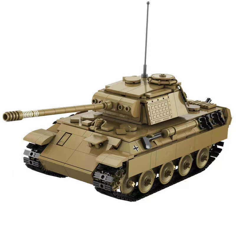 CaDA C61073 Panzerkampfwagen V Panther Building Blocks Set - 907pcs Military Tank Model Kit for Adults & Teens - WW2 German Tank Collection Display & DIY Construction Toy
