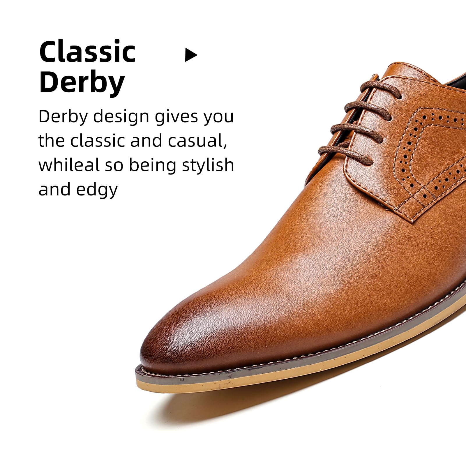 Men's Classic Oxford Dress Shoes - Formal Business Lace Up Derby Shoes for Men | Italian Style Modern Design | Perfect for Office, Weddings & Special Occasions