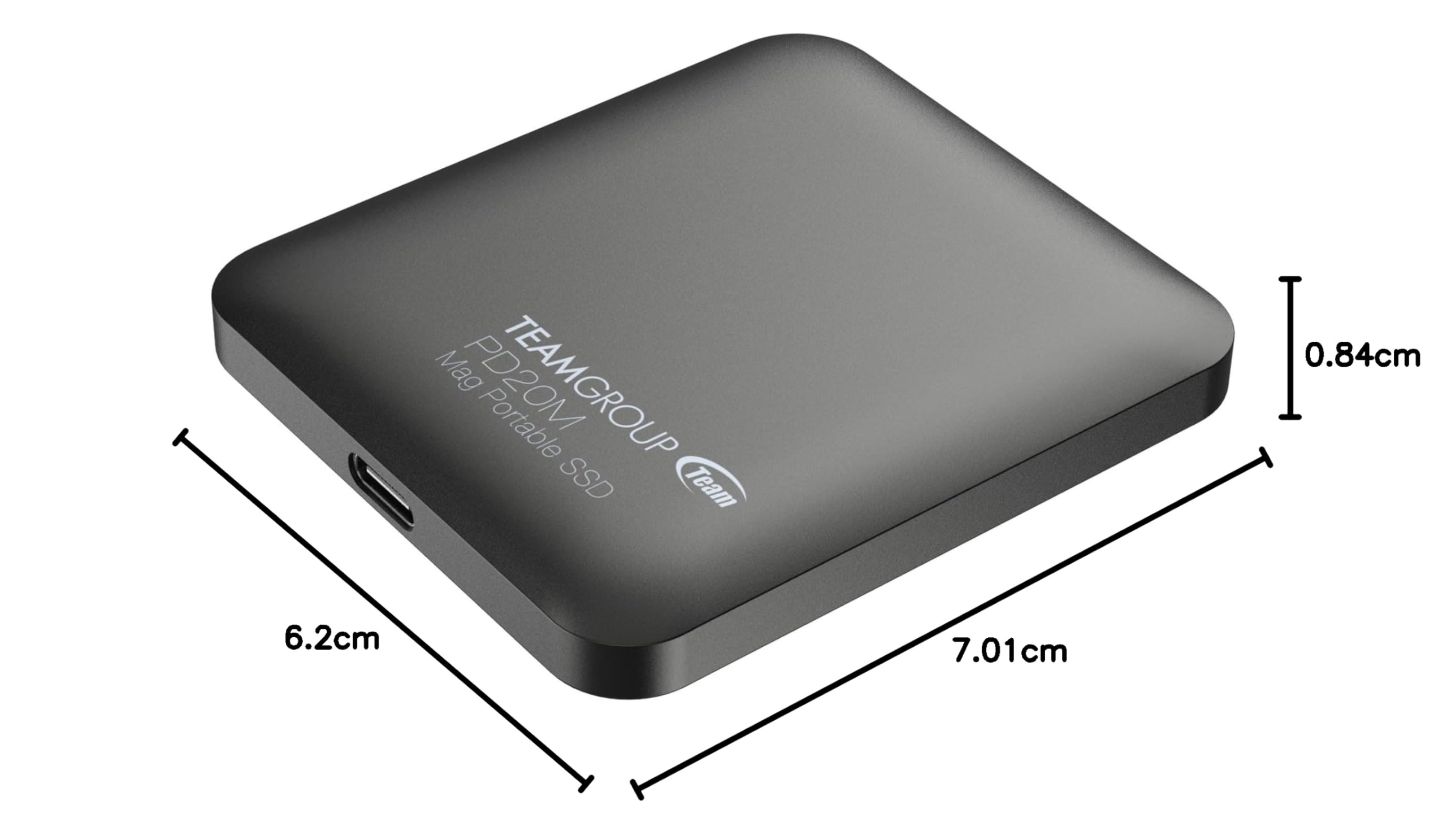 TEAMGROUP PD20M 1TB Portable SSD - 2000MB/s High-Speed External Solid State Drive, USB 3.2 Gen 2x2 Type-C, Compatible with iPhone 15 Series & MacBook - Perfect for 4K Video Editing, Gaming & Data Backup