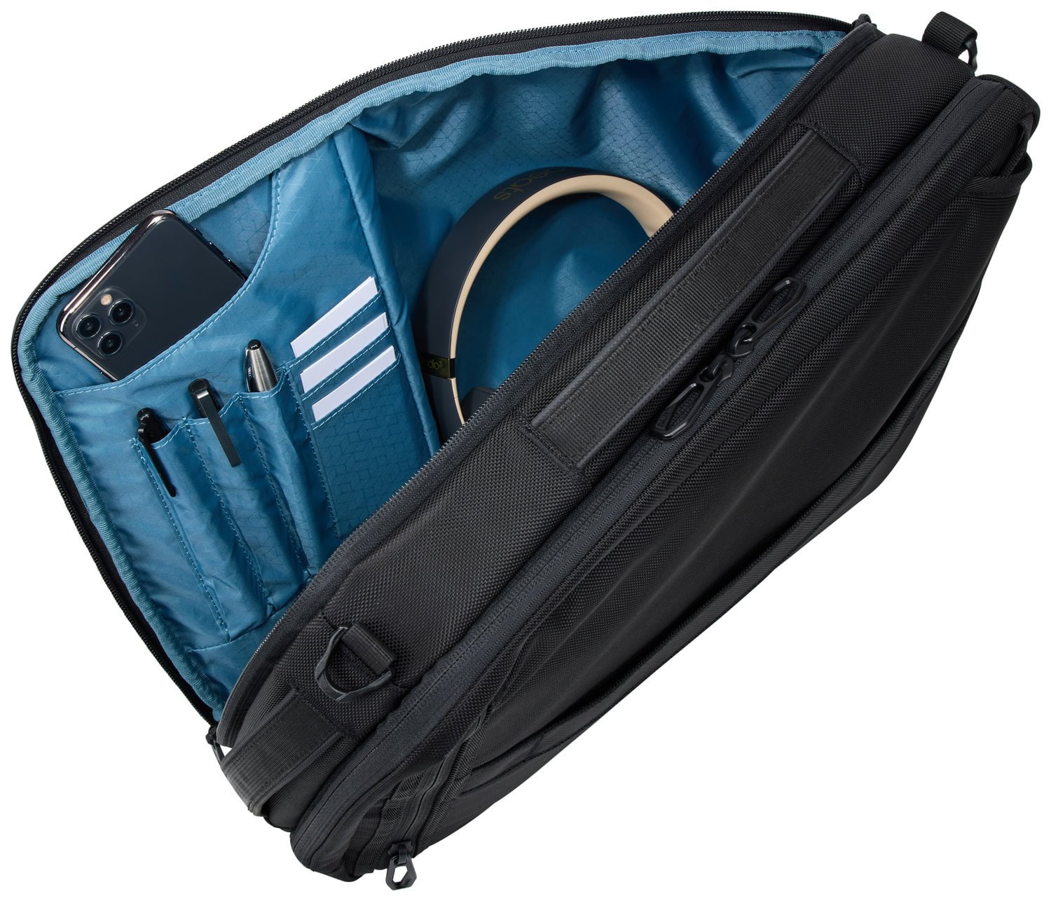 Thule Accent Convertible Backpack 17L - Durable Black Daypack for Hiking, Commuting & Travel | Water-Resistant Laptop Backpack with USB Port