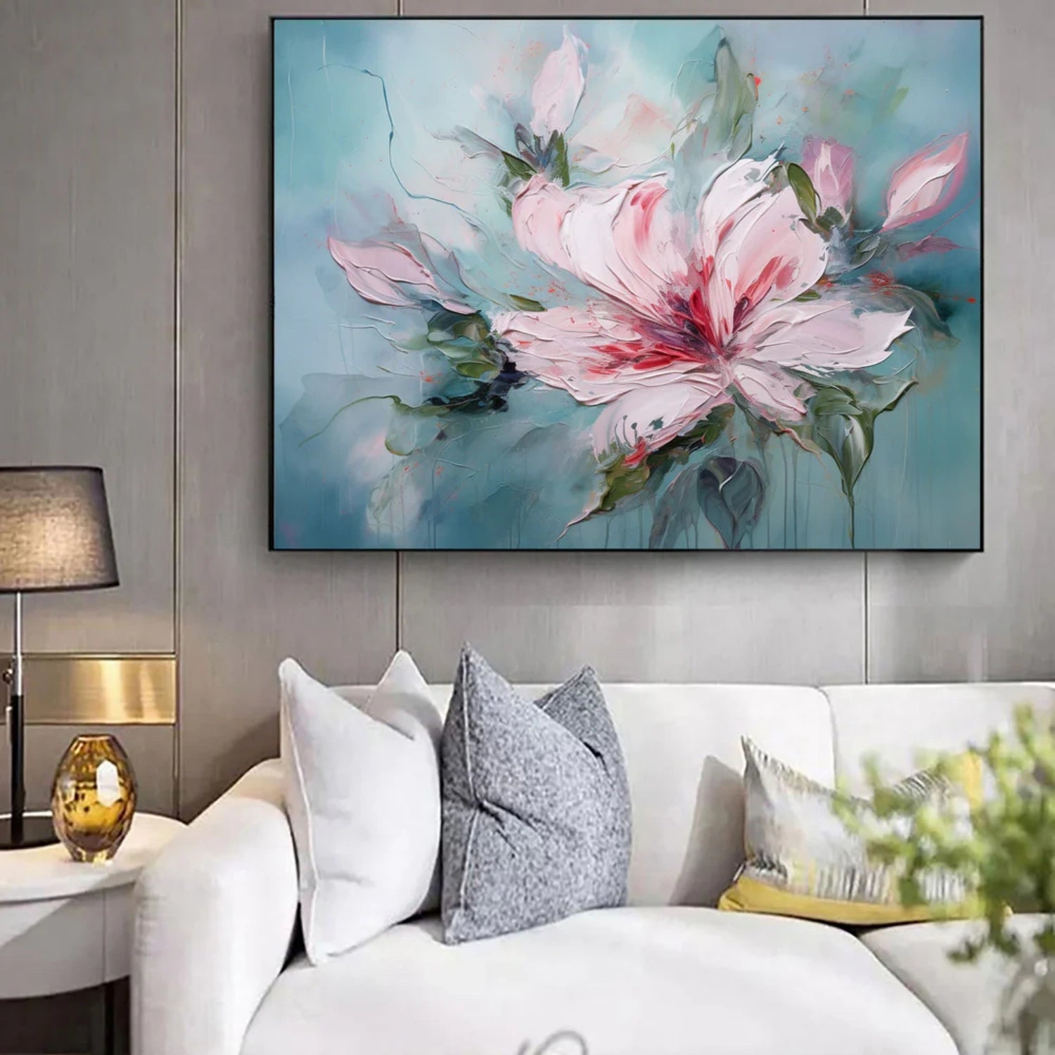Flower and Tree Painting #FT 205 - Handmade Canvas Wall Art for Home & Office Decor - Perfect for Living Room, Bedroom, or Gift