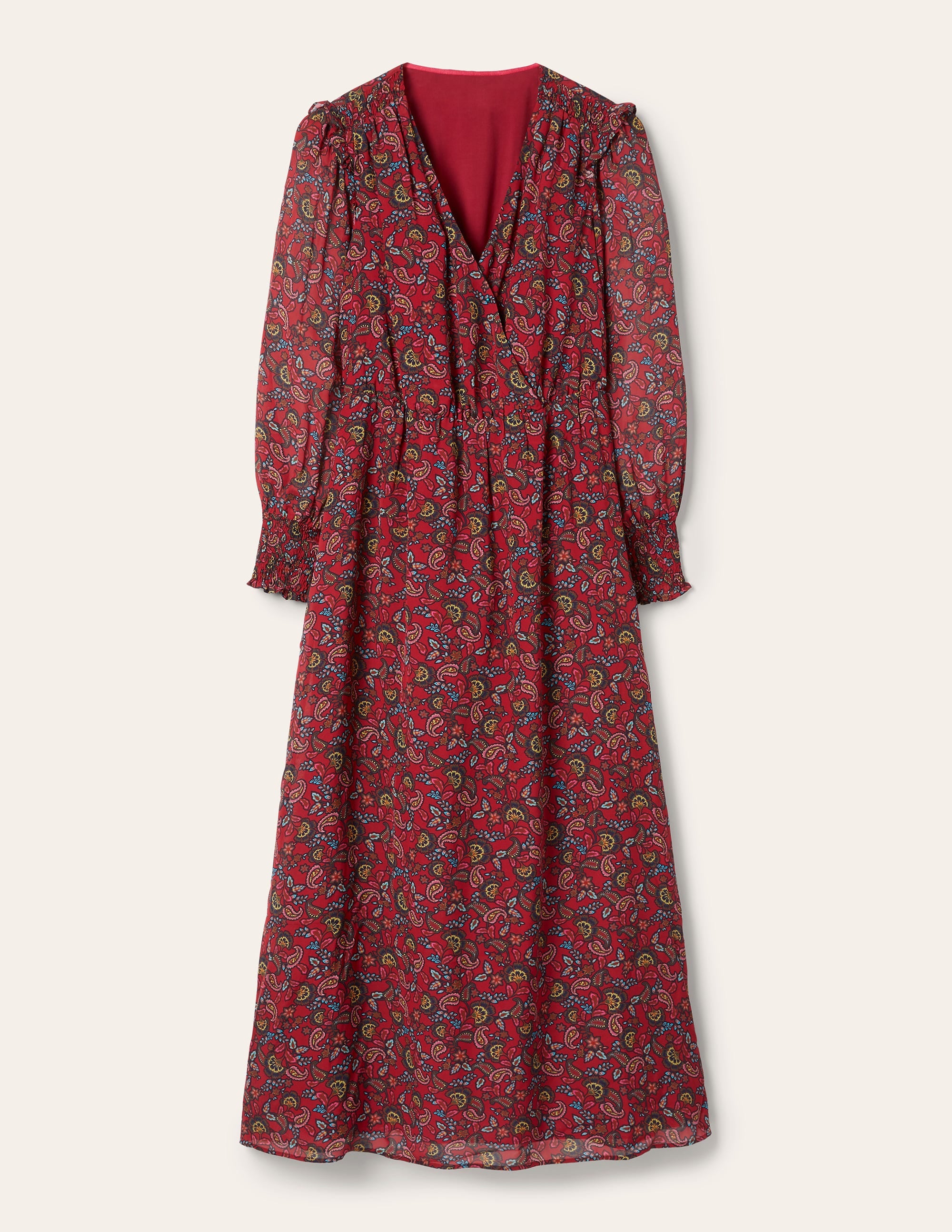 Becky Midi Wrap Dress Winterberry - Exotic Floral Print Women's Dress for Party, Wedding & Special Occasions | Elegant A-Line Silhouette with Wrap Design