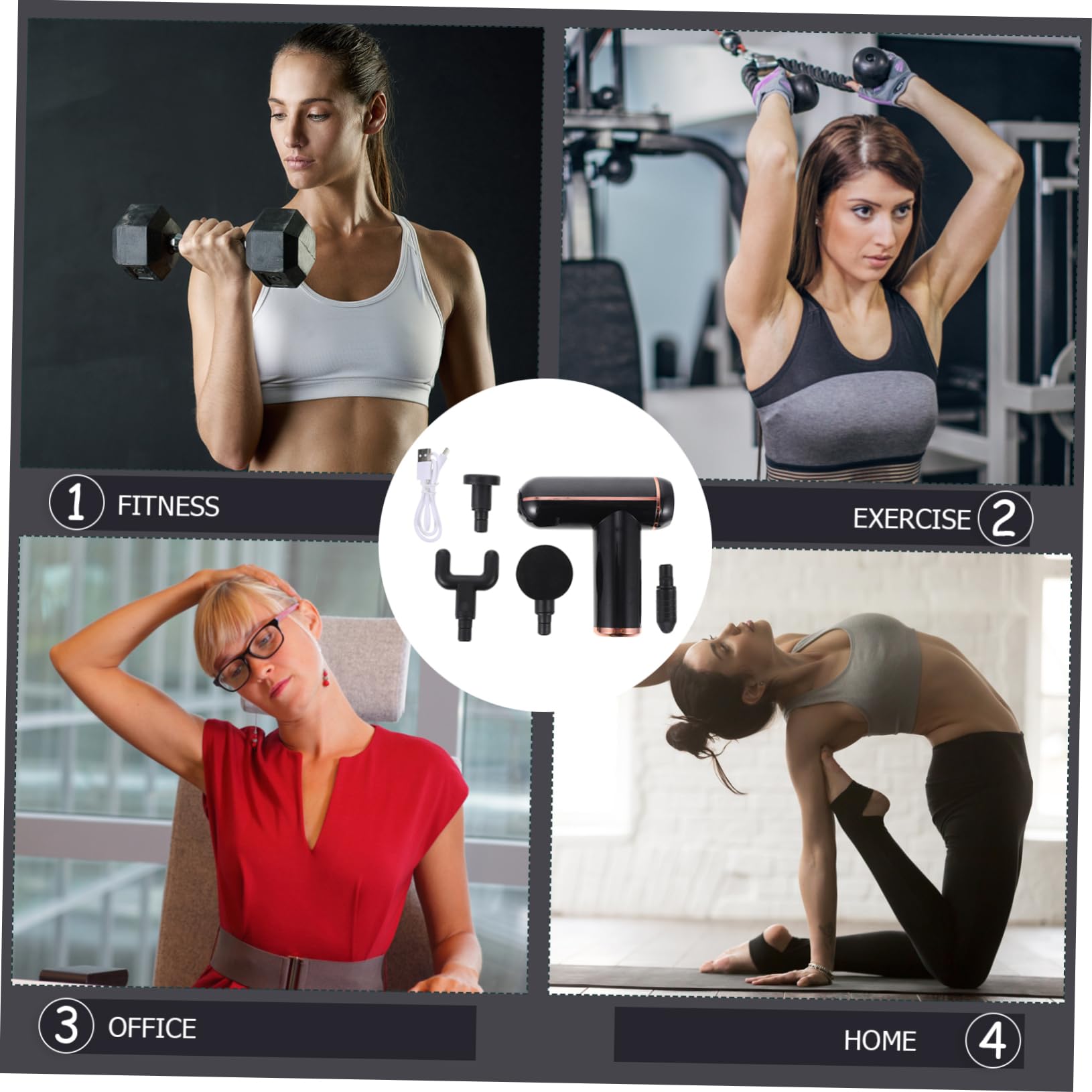 Toddmomy Wireless Percussion Massage Gun - Deep Tissue Muscle Massager for Pain Relief, Recovery & Relaxation - Portable Handheld Massager for Athletes, Fitness, Home & Office Use
