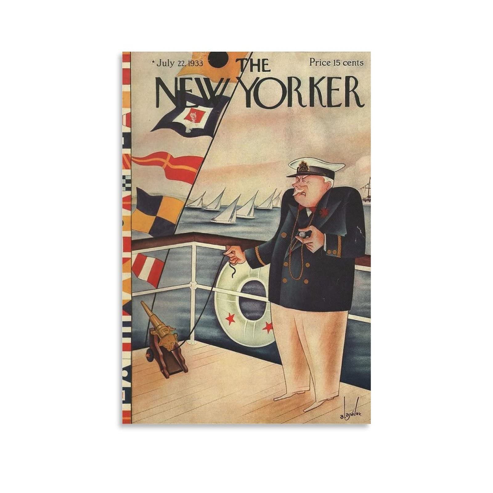 Vintage New Yorker July 22, 1933 Cover Poster - 12x18 Inch (30x45cm) Unframed Canvas Wall Art for Living Room, Bedroom & Office Decor - Retro Home Aesthetic Gift for Collectors & Art Lovers