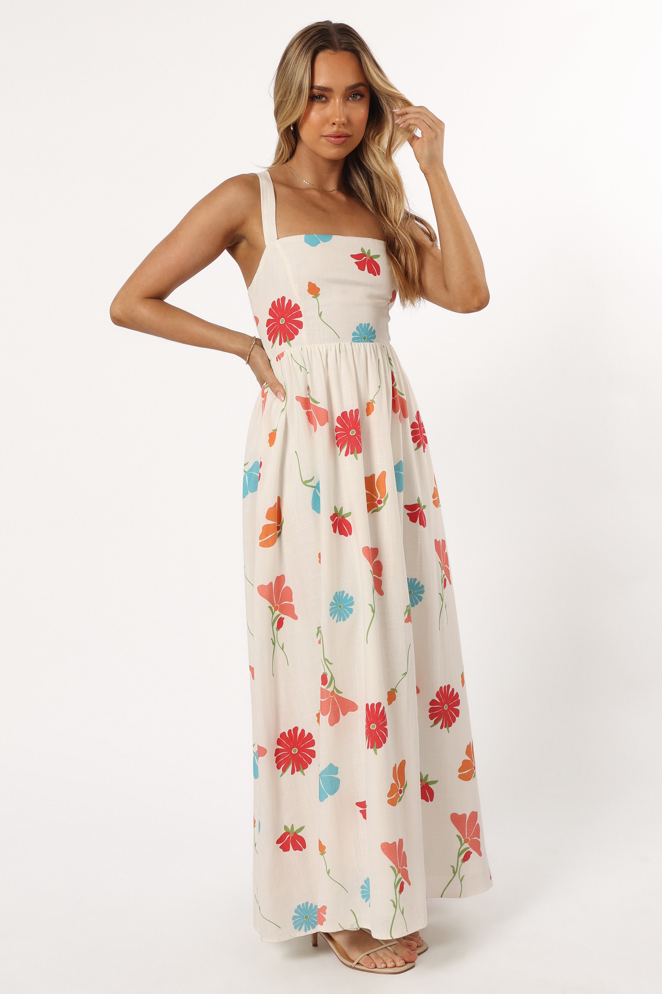 Hazel Maxi Dress - Multi Floral Print Women's Summer Dress | Boho Flowy Beach Dress for Vacation, Party & Casual Wear