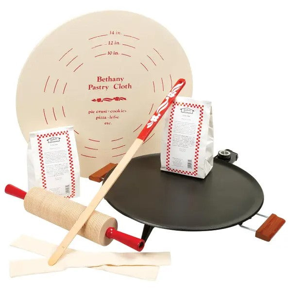 Bethany Housewares Lefse Starter Kit with Non-Stick Grill 770 - Traditional Norwegian Flatbread Maker for Home Cooking & Holiday Baking