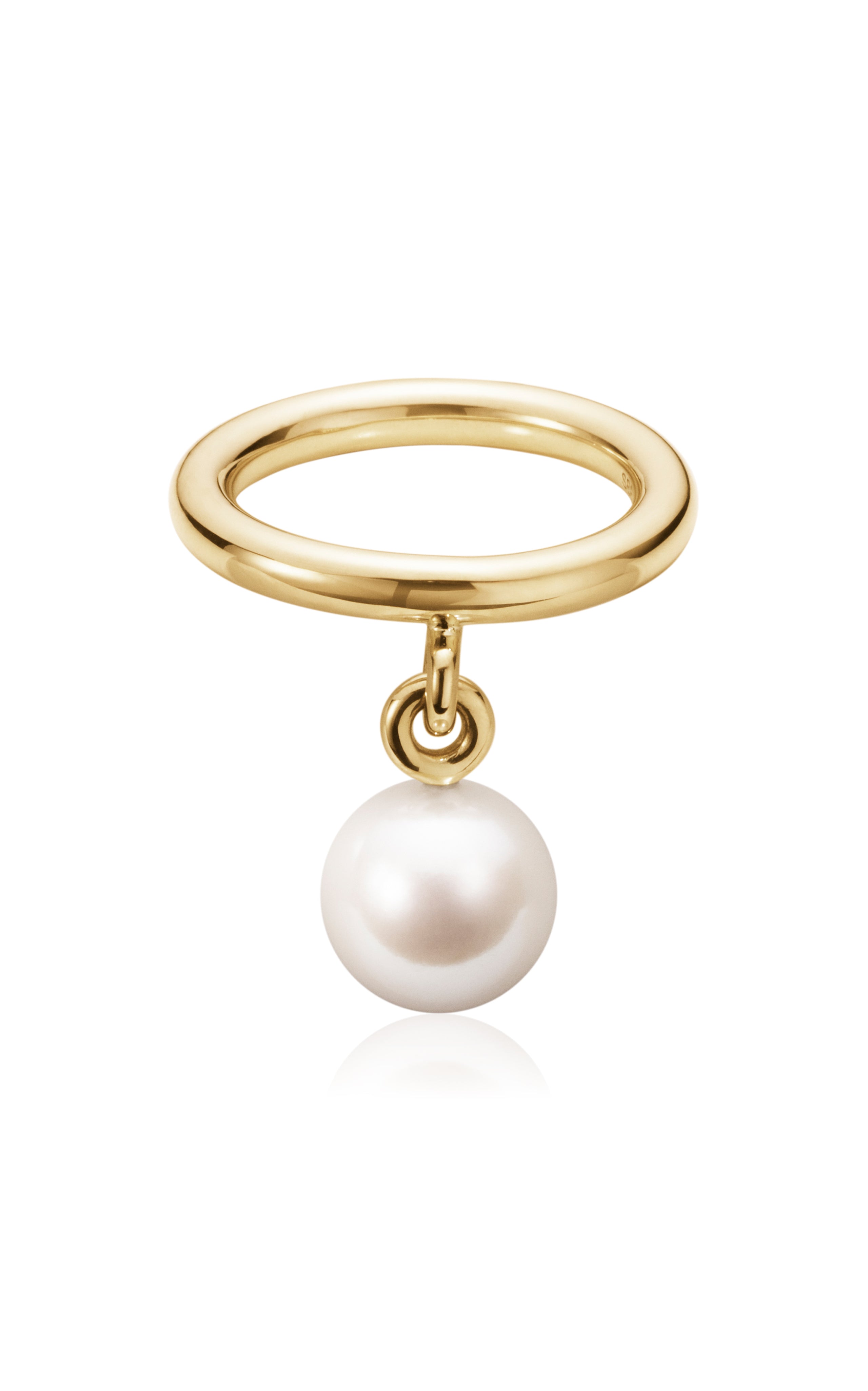 14K Yellow Gold La Jolie Freshwater Pearl Drop Ring for Women - Elegant Dangle Jewelry Gift for Wedding, Anniversary & Special Occasions