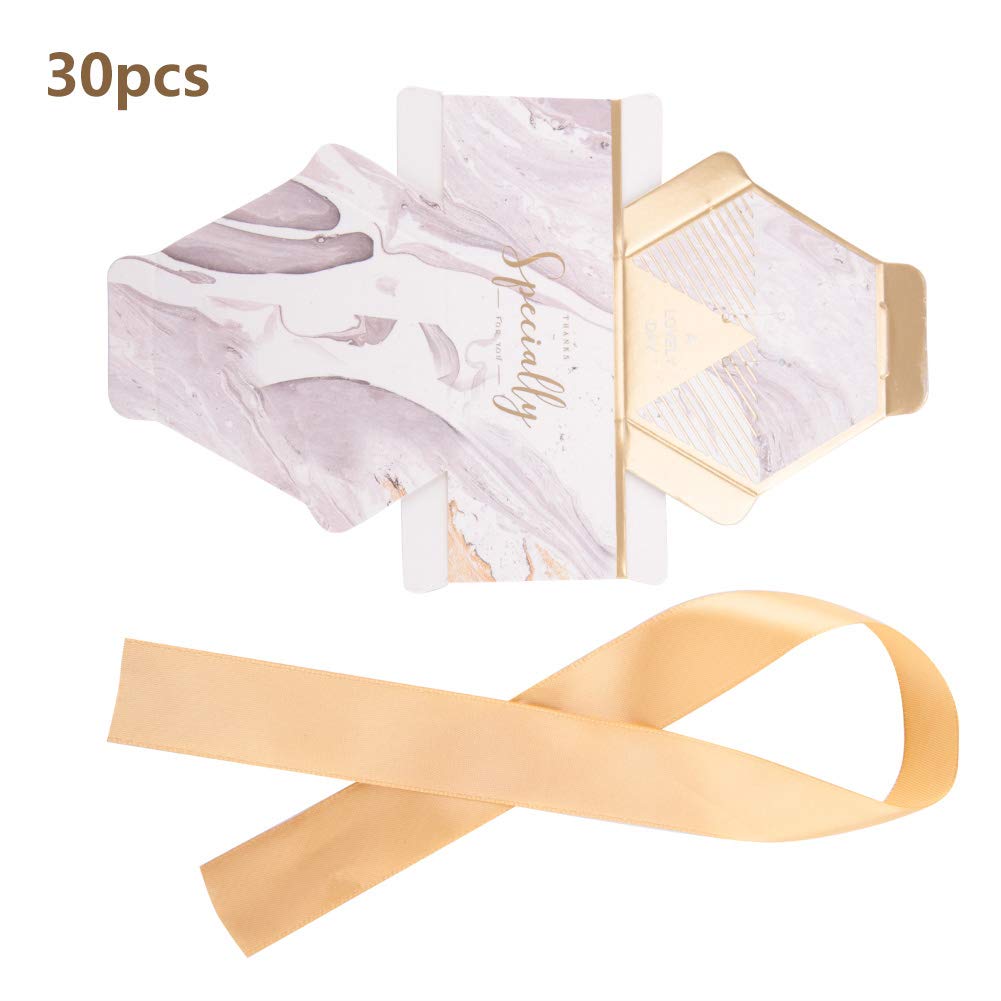 Zerodis 30-Pack Gold Wedding Favor Boxes with Ribbon - Elegant Candy Gift Bags for Bridal Showers, Birthday Parties & Christmas Celebrations - Perfect for Wedding Favors, Baby Showers and Holiday Gift Giving