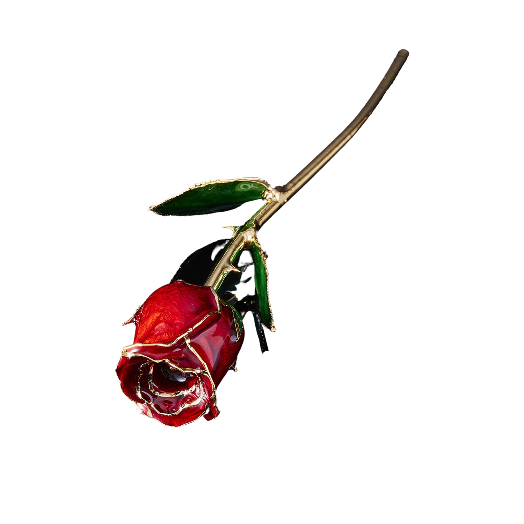 24K Gold Dipped Eternal Rose Pearl Collection - Luxury Preserved Real Rose Gift for Women (Crimson Red) - Anniversary, Valentine's Day & Romantic Home Decor