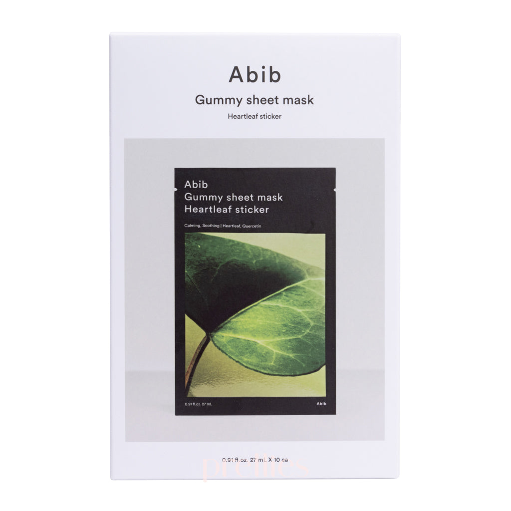Abib Heartleaf Gummy Sheet Mask - 10 Sheet/Box, Soothing & Hydrating Face Mask for Sensitive Skin - Perfect for Daily Skincare & Relaxation at Home