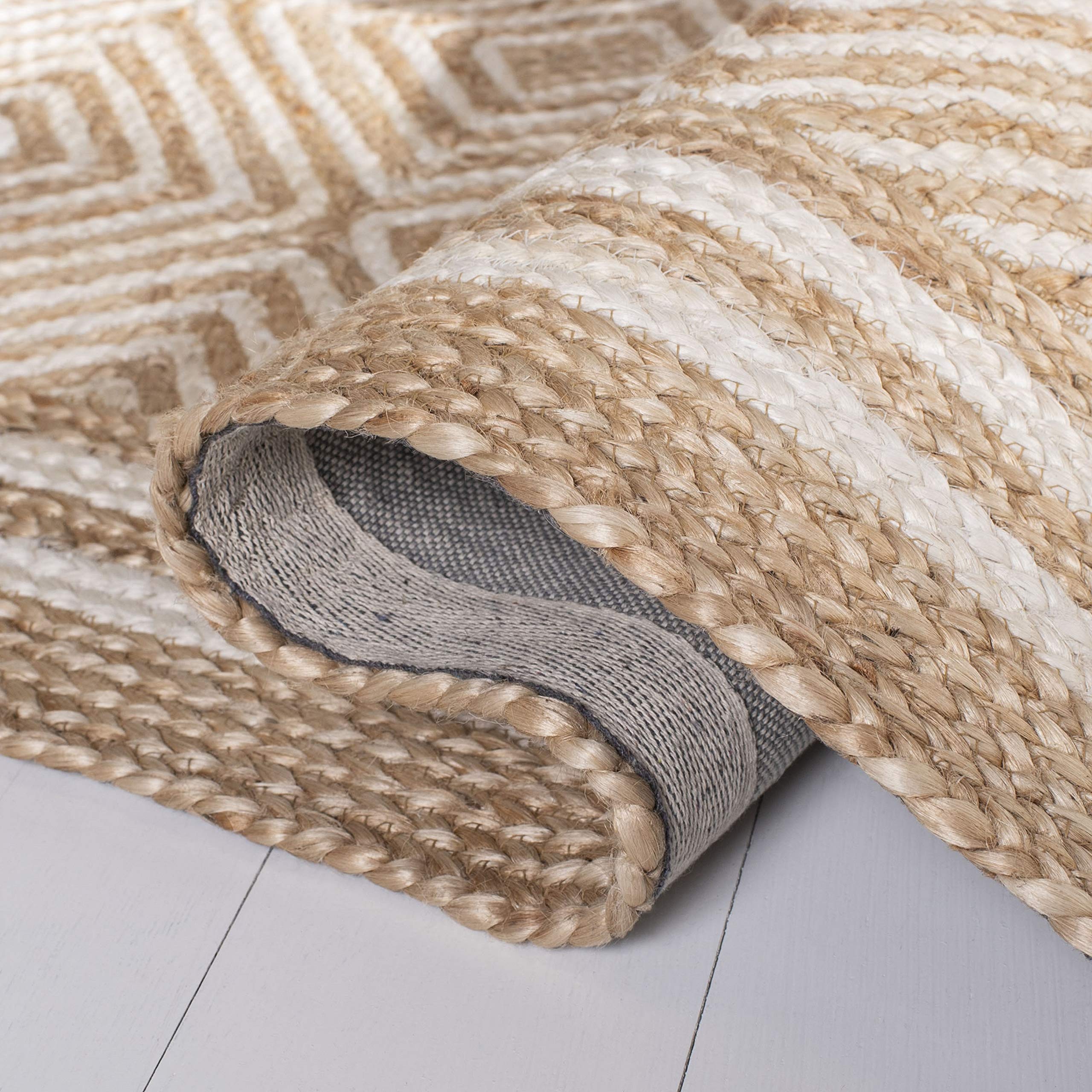SAFAVIEH Natural Fiber Collection 6' x 6' Square Ivory Moroccan Boho Jute Area Rug - Perfect for Living Room, Bedroom & Boho Home Decor