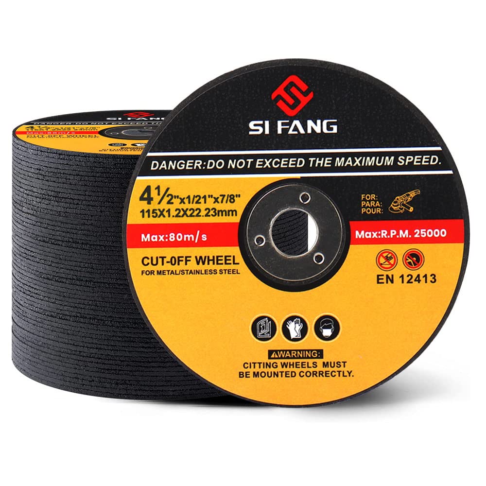 SI FANG 4.5 Inch Cut Off Wheels 25 Pack - Premium Angle Grinder Discs for Metal & Stainless Steel Cutting, 4-1/2