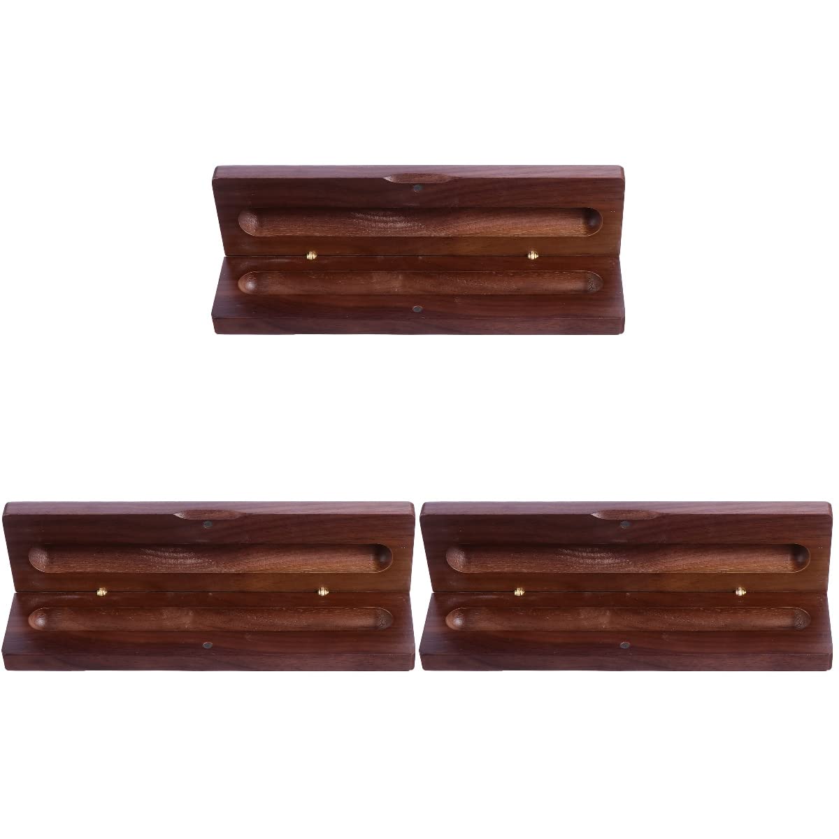 ABOOFAN 3-Piece Wooden Clamshell Pen Storage Box - Display Case & Organizer for Pens, Jewelry, Office Supplies - Perfect for Valentine's Day Gifts, Home Decor & Office Organization