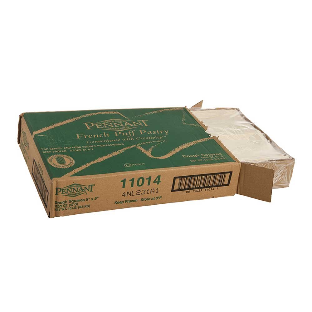 Premium Square Flat Puff Pastry Dough Sheets - 2 oz (120 Count Case) - Perfect for Croissants, Pies, Tarts & Appetizers - Commercial & Home Baking