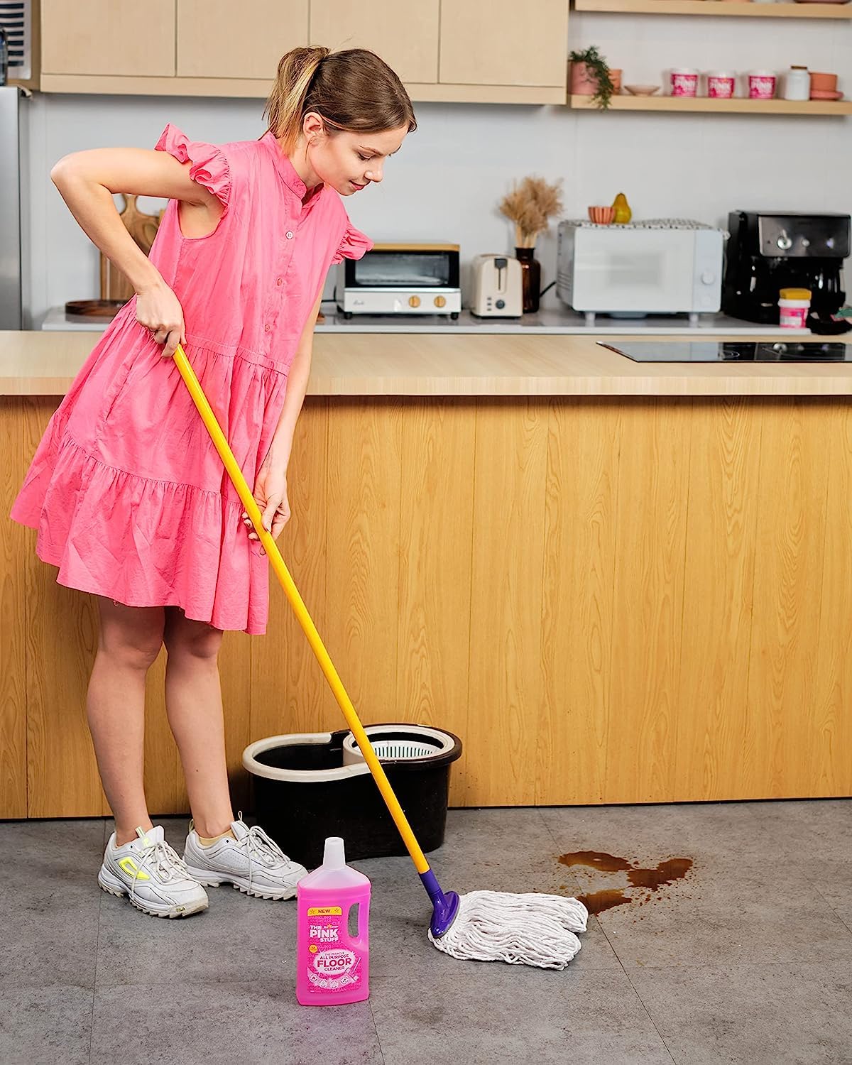 Stardrops The Pink Stuff Miracle All-Purpose Floor Cleaner 33.8 fl oz - Powerful Stain Remover for Tile, Vinyl & Hardwood Floors - Ideal for Kitchen, Bathroom & High-Traffic Areas