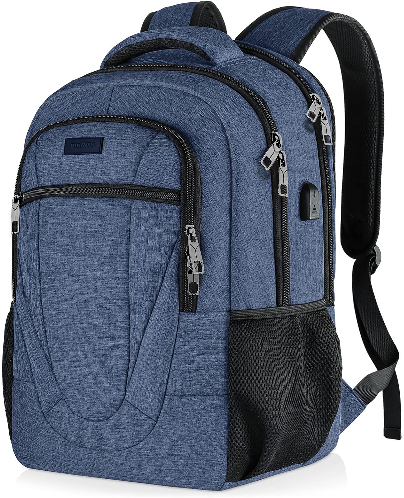 Stylish Unisex Travel Laptop Backpack with USB Charging Port - Waterproof 15.6 Inch Computer Backpack for College, Business & Commuting - Perfect for Work, School & Airplane Travel - Blue