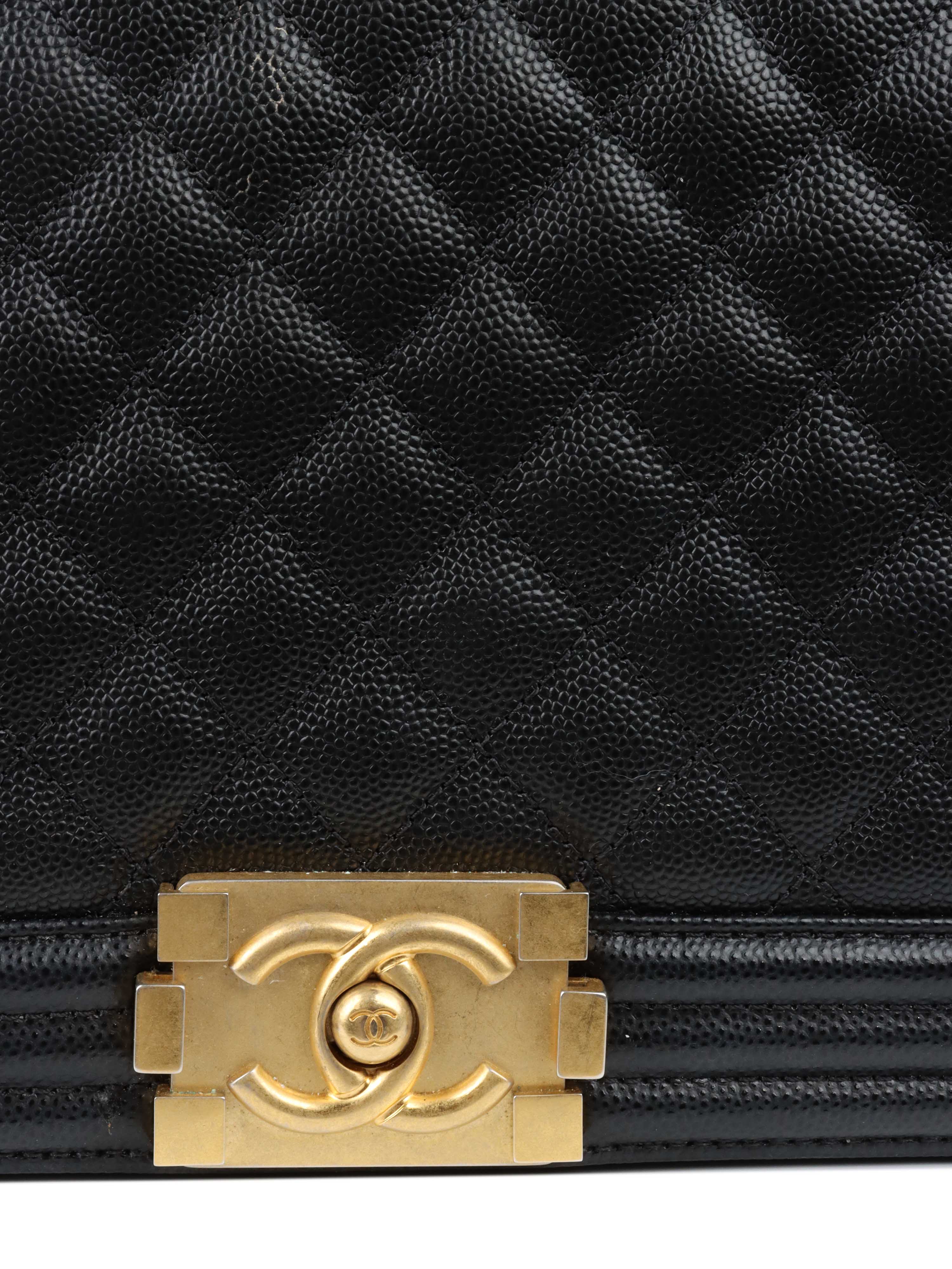 Chanel Black Old Medium Caviar Boy Bag GHW - Luxury Leather Handbag for Women, Perfect for Evening Events, Parties & Special Occasions