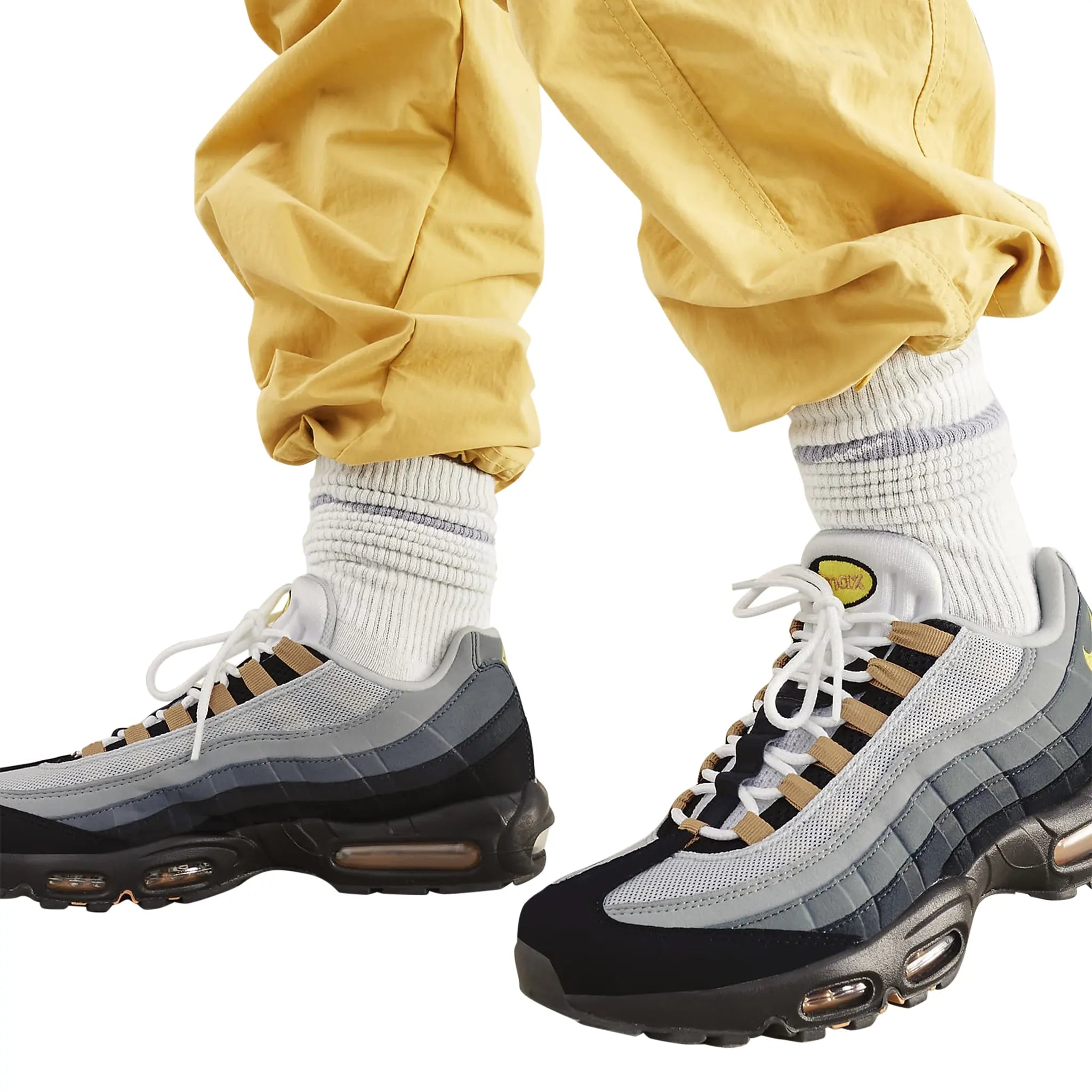 Nike Air Max 95 Icons Yellow Strike Running Shoes for Men - Lightweight Cushioned Sneakers for Jogging, Gym Workouts & Casual Wear