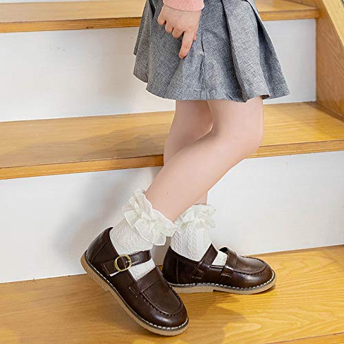 5 Pairs Baby Girls Ruffle Socks - Toddler Frilly Lace Cotton Dress Socks for Girls 0-24 Months | Cute & Comfortable for Daily Wear, Parties & Photo Shoots